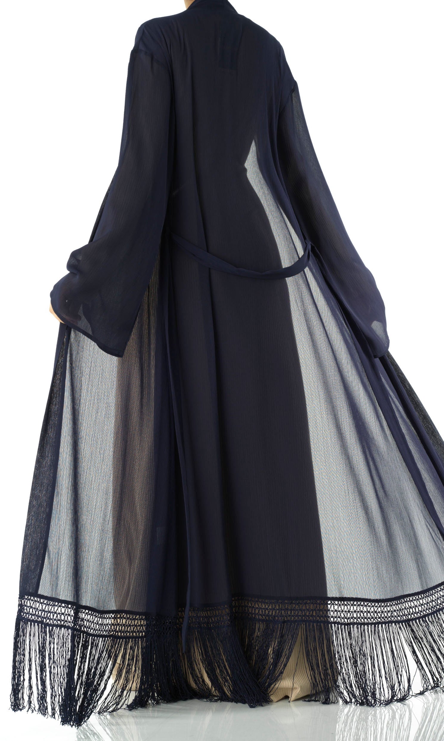 Effortlessly chic fringe cardigan abaya Kabayare