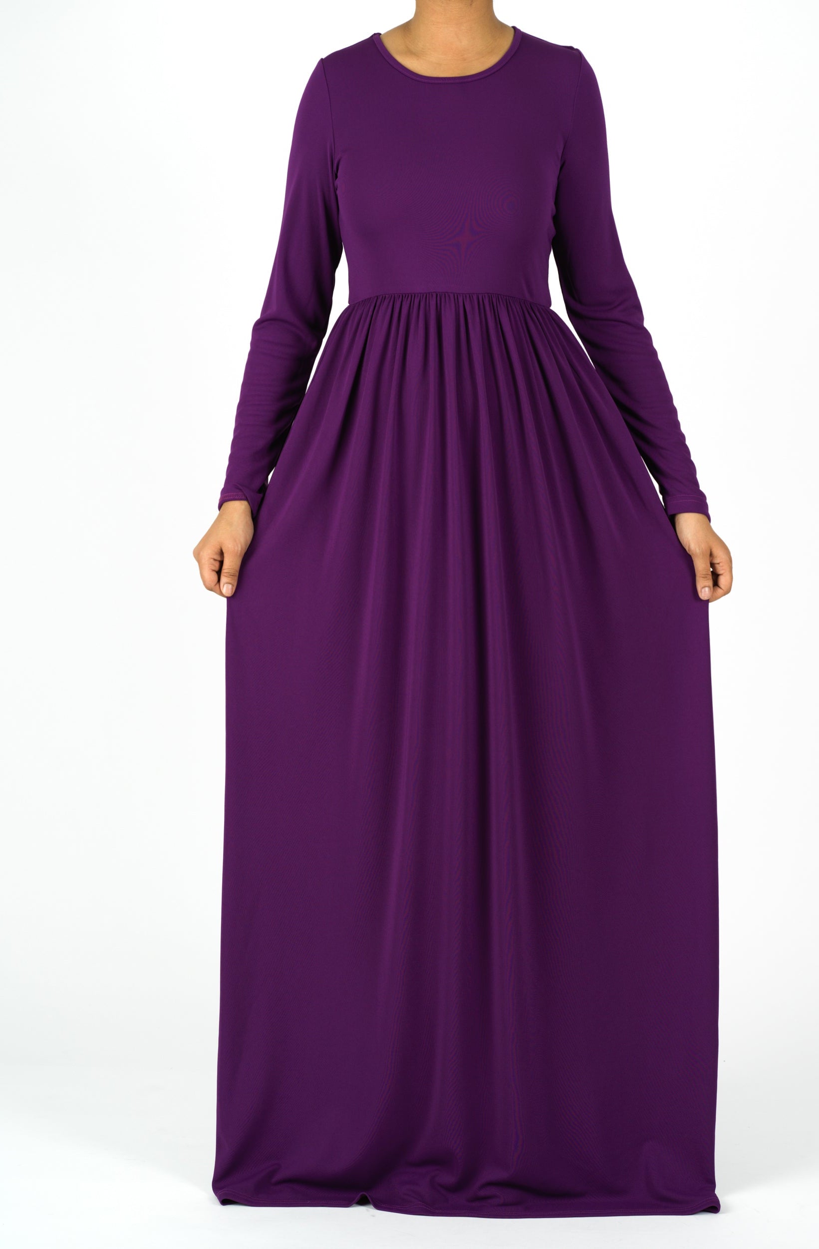 Eggplant Original Milk Silk Maxi Dress Kabayare