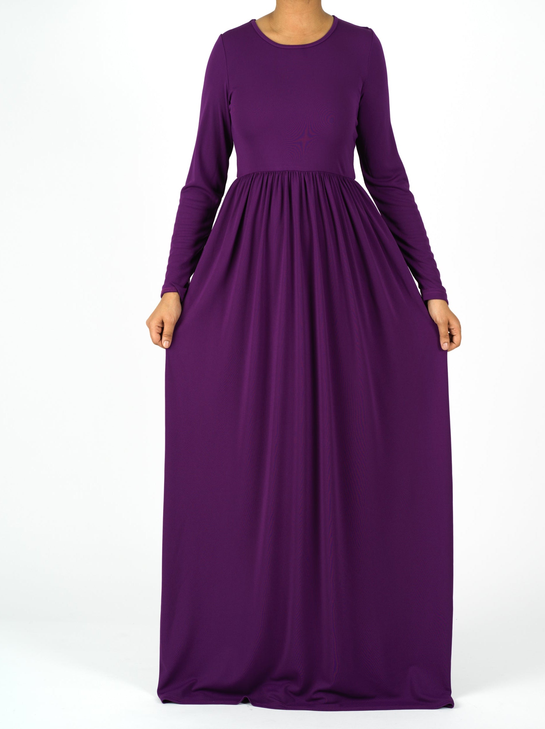 Eggplant Original Milk Silk Maxi Dress Kabayare