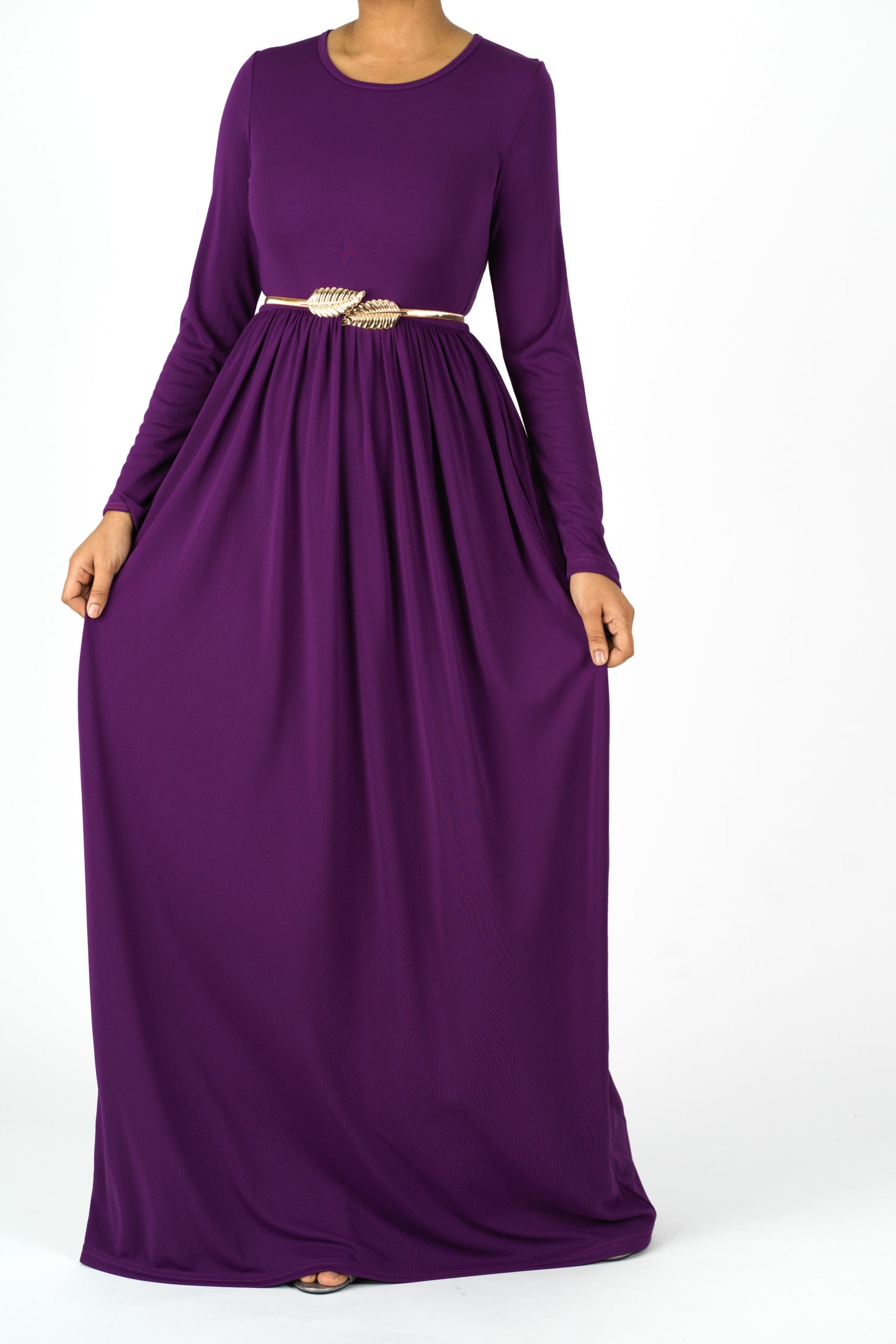 Eggplant Original Milk Silk Maxi Dress Kabayare
