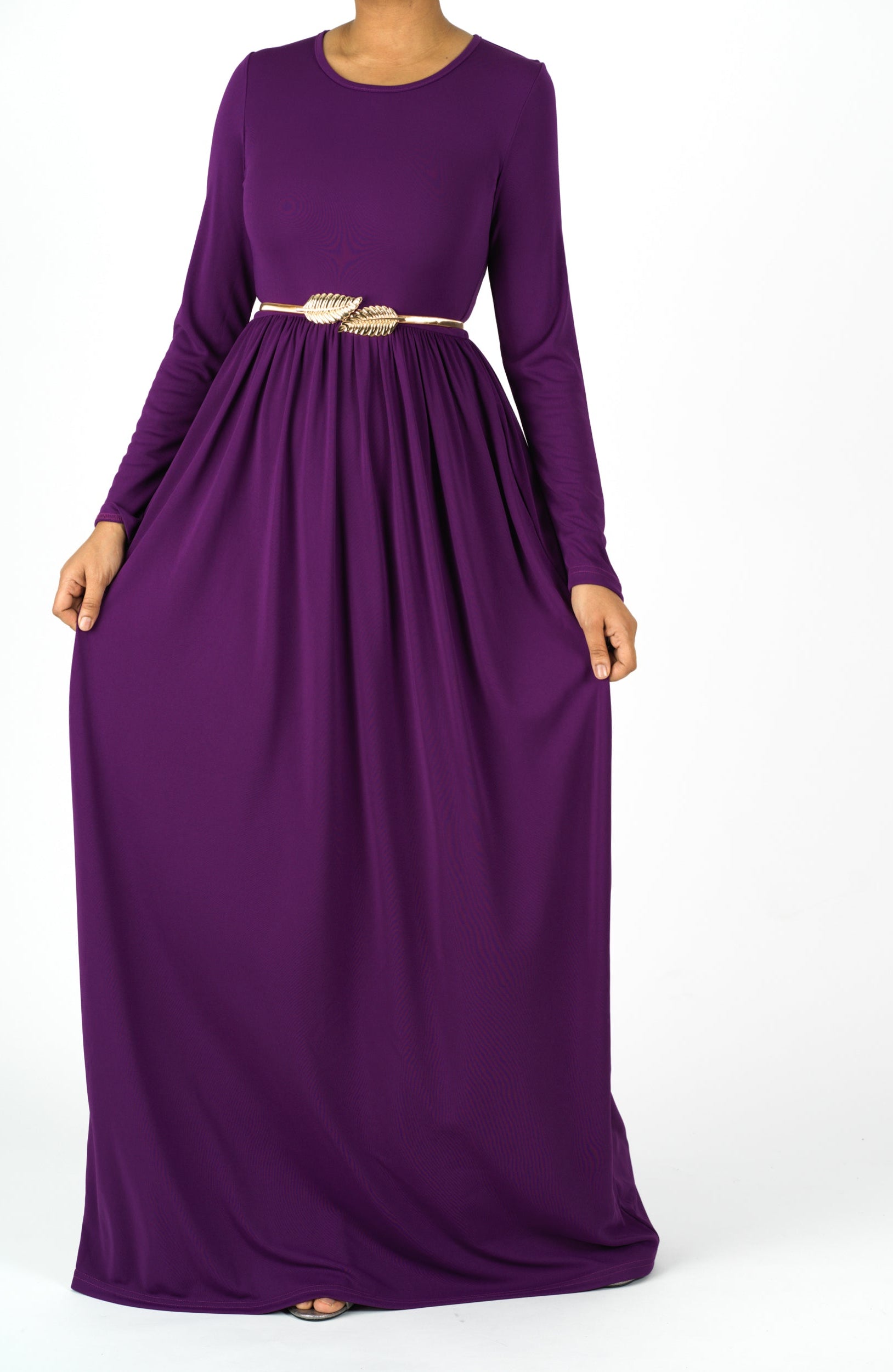 Eggplant Original Milk Silk Maxi Dress Kabayare
