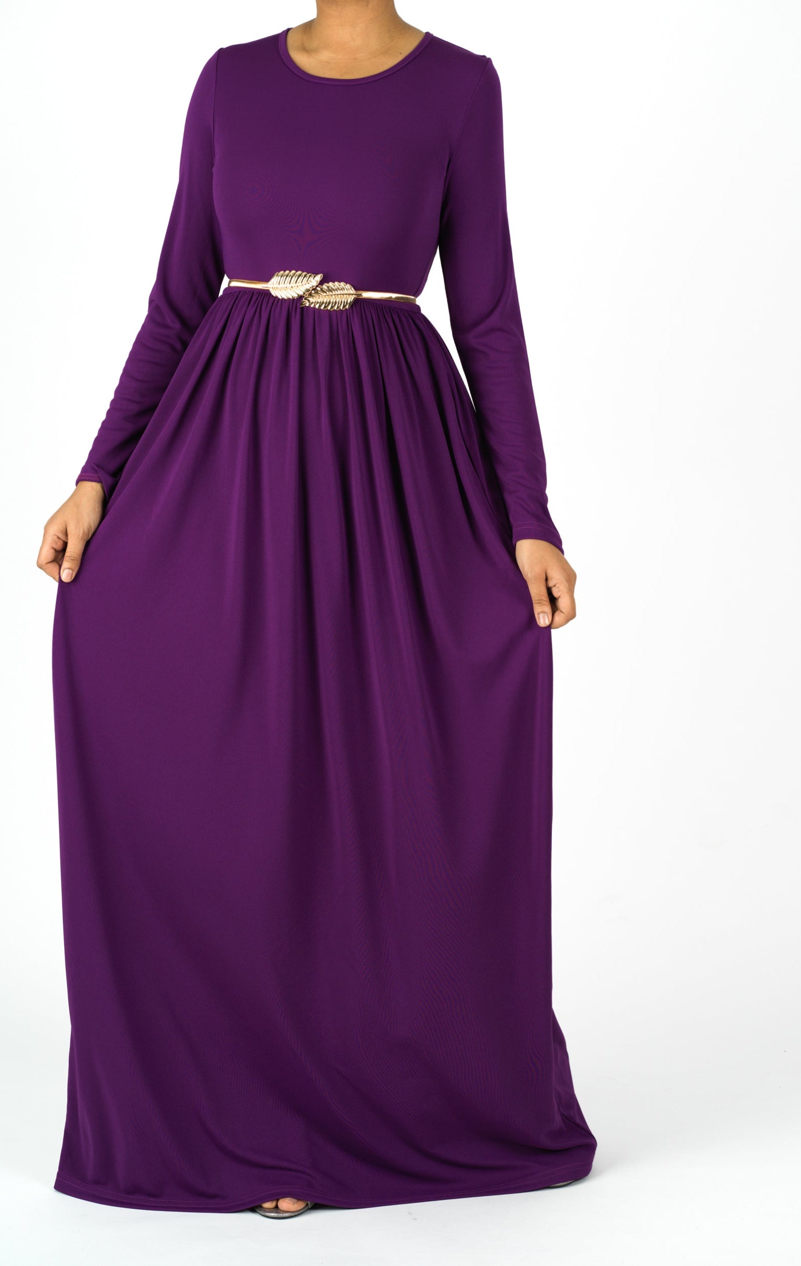 Eggplant Original Milk Silk Maxi Dress Kabayare