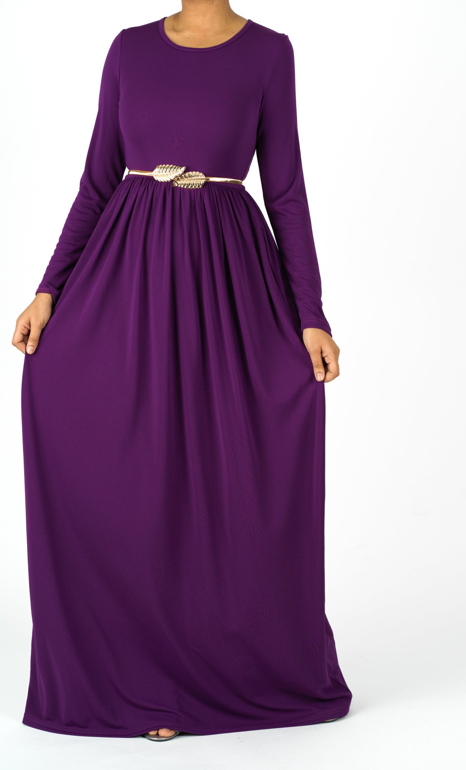 Eggplant Original Milk Silk Maxi Dress Kabayare