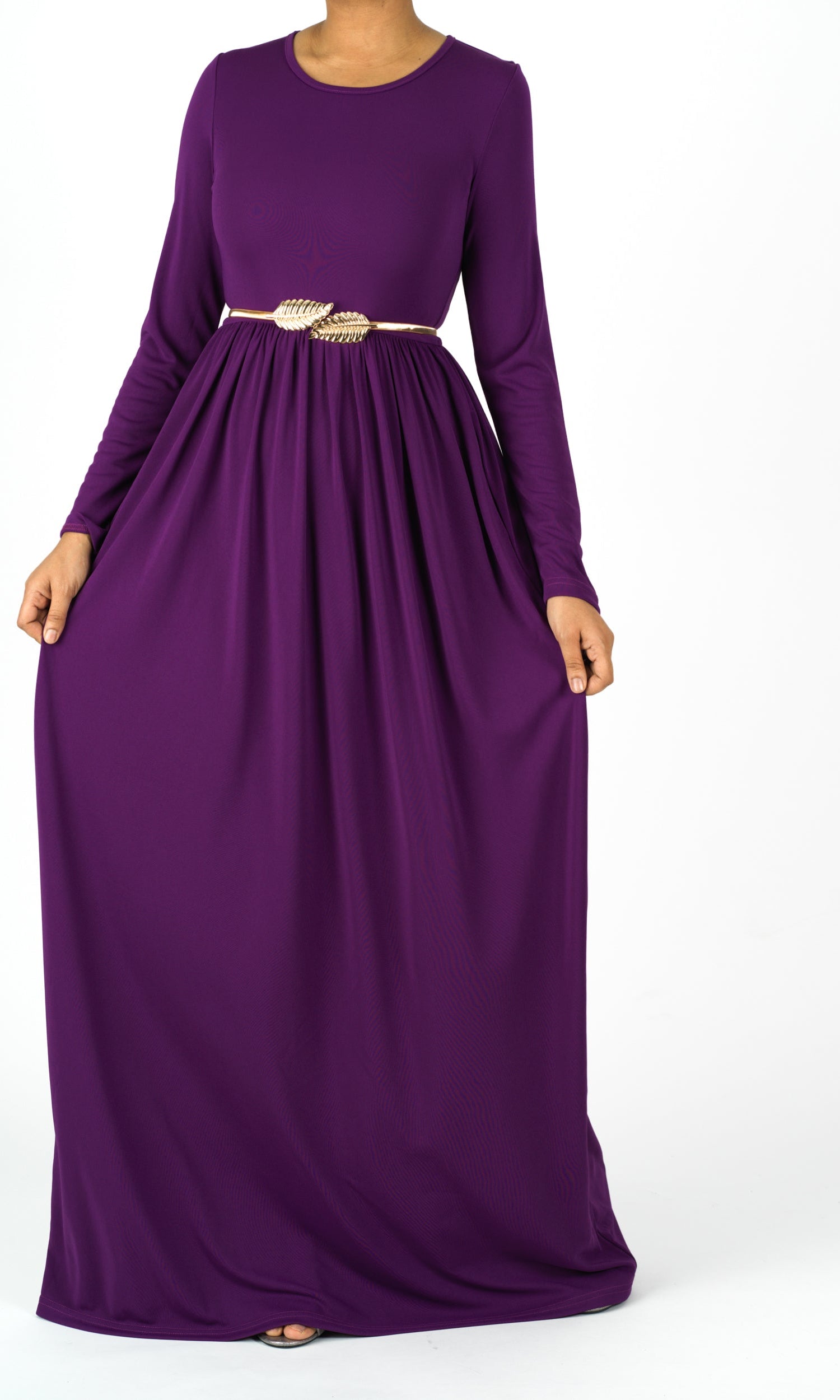 Eggplant Original Milk Silk Maxi Dress Kabayare