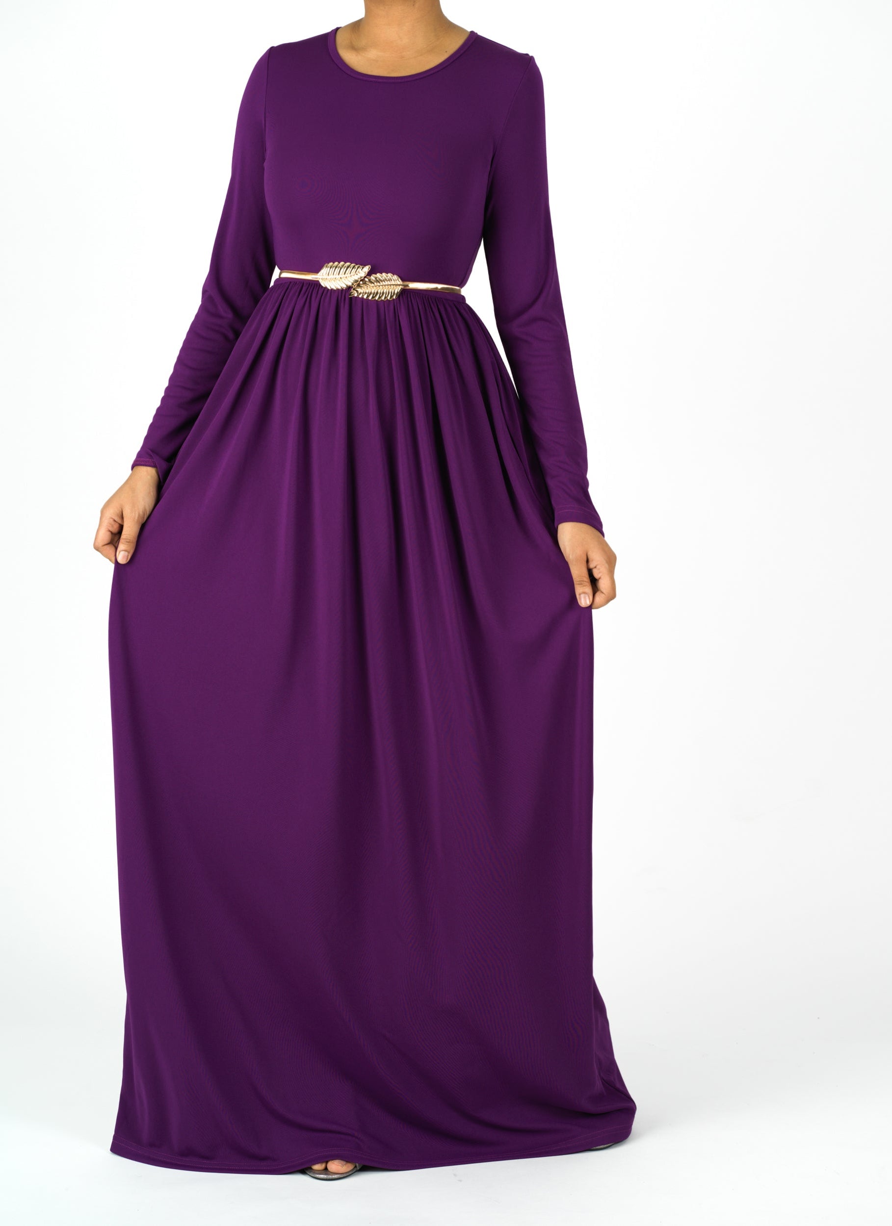 Eggplant Original Milk Silk Maxi Dress Kabayare