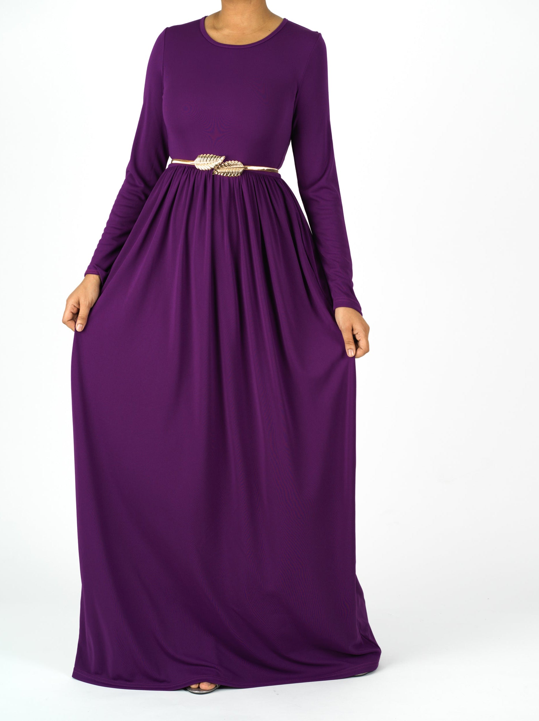 Eggplant Original Milk Silk Maxi Dress Kabayare