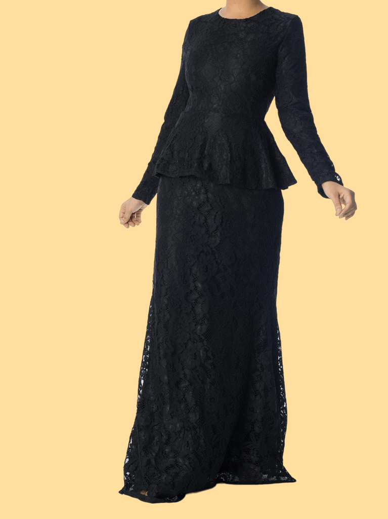 Elegant Lace peplum Dress Kabayare