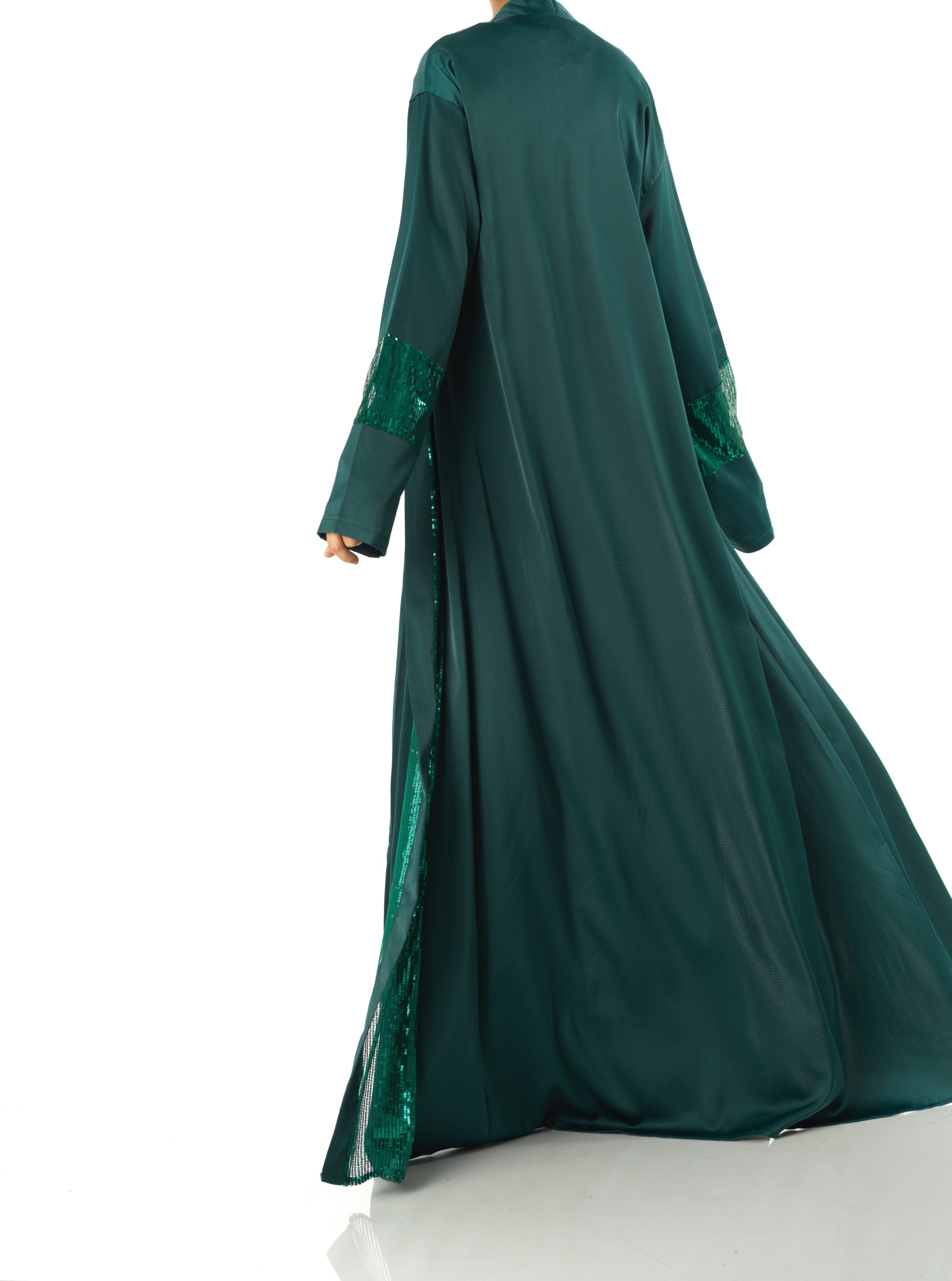 Emerald Malika sequin Abaya satin set Kabayare