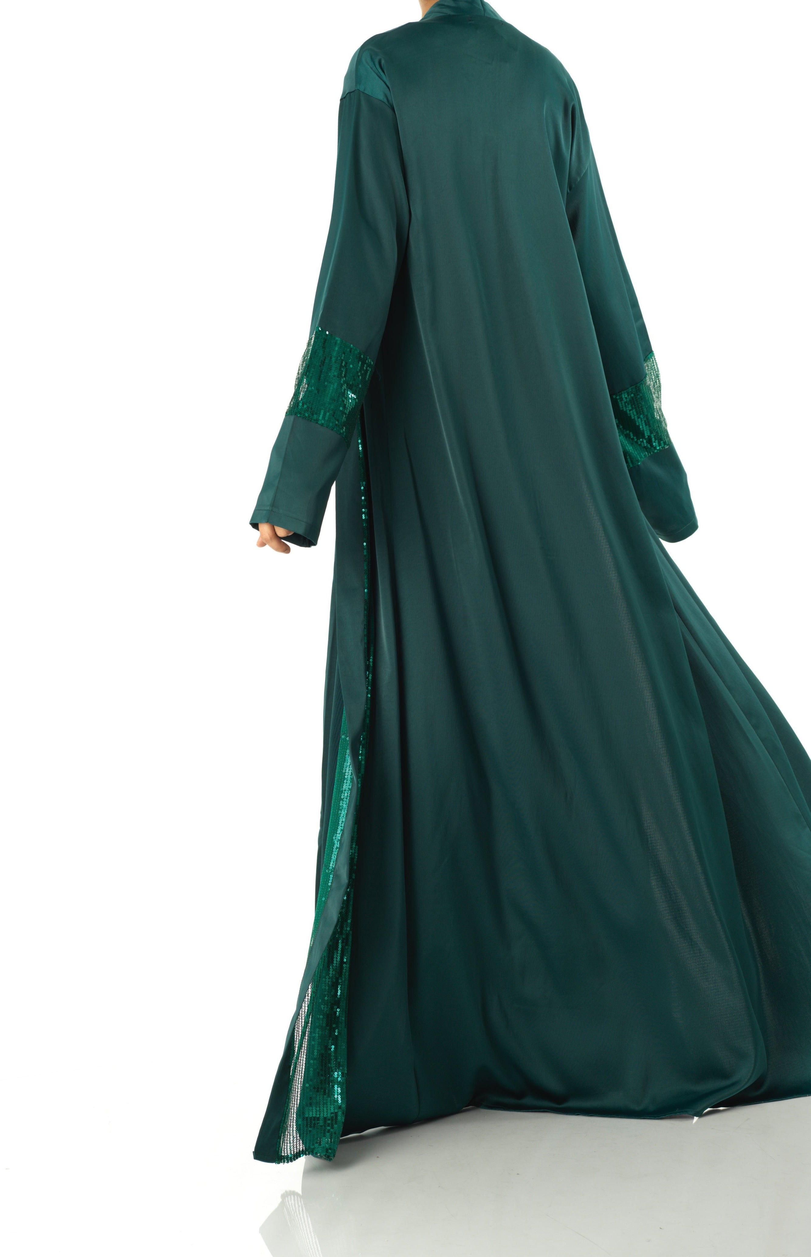 Emerald Malika sequin Abaya satin set Kabayare