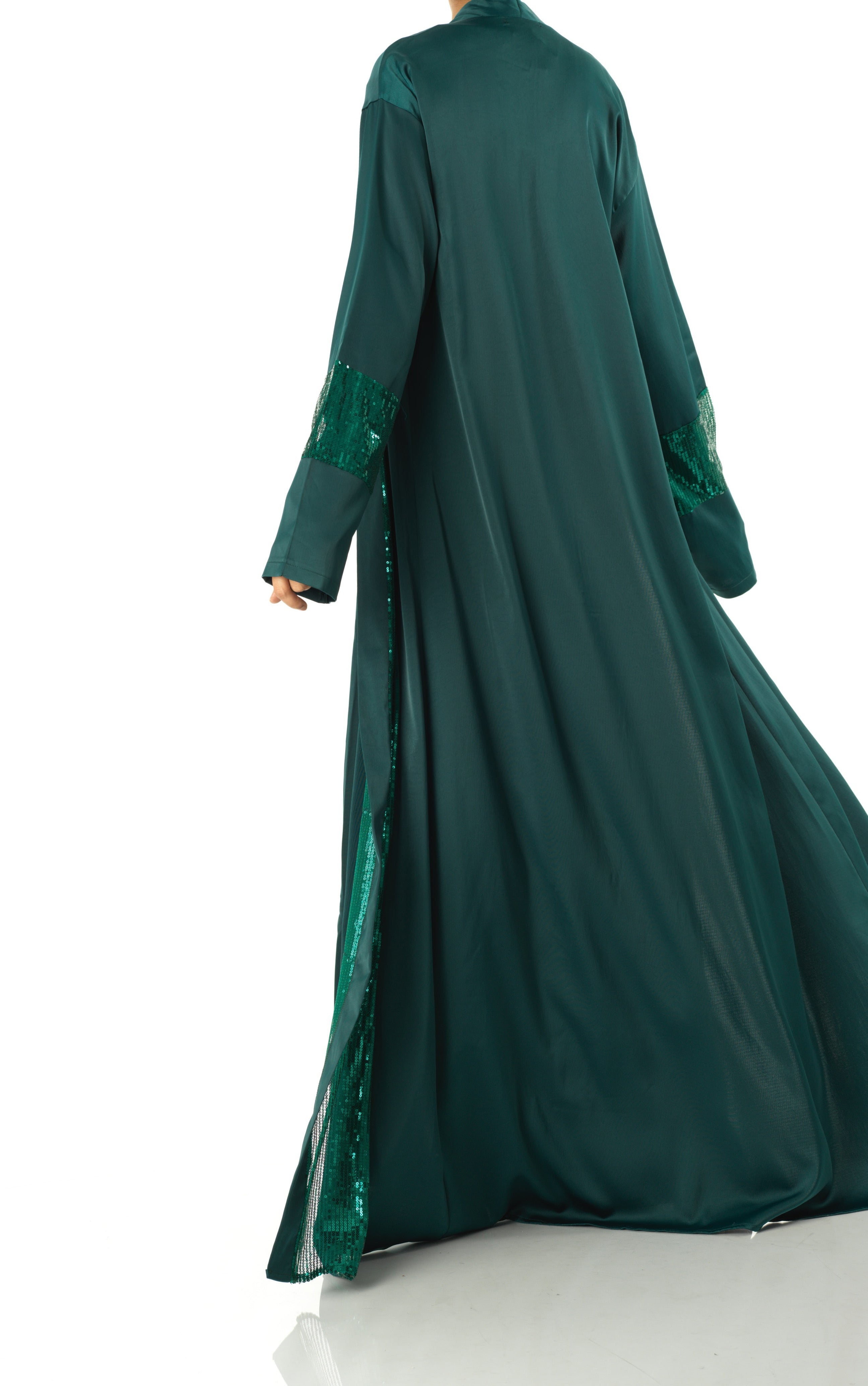 Emerald Malika sequin Abaya satin set Kabayare