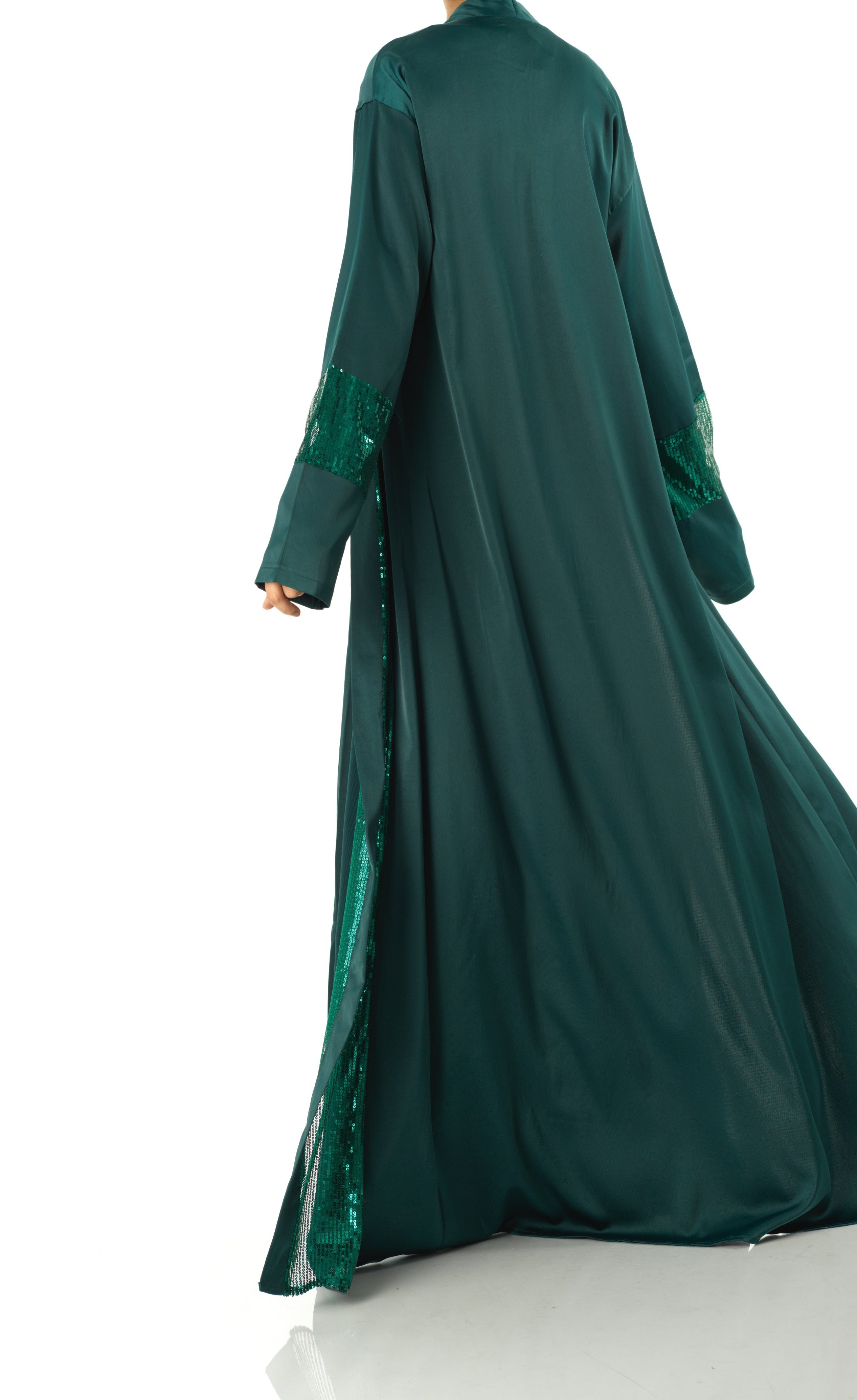 Emerald Malika sequin Abaya satin set Kabayare