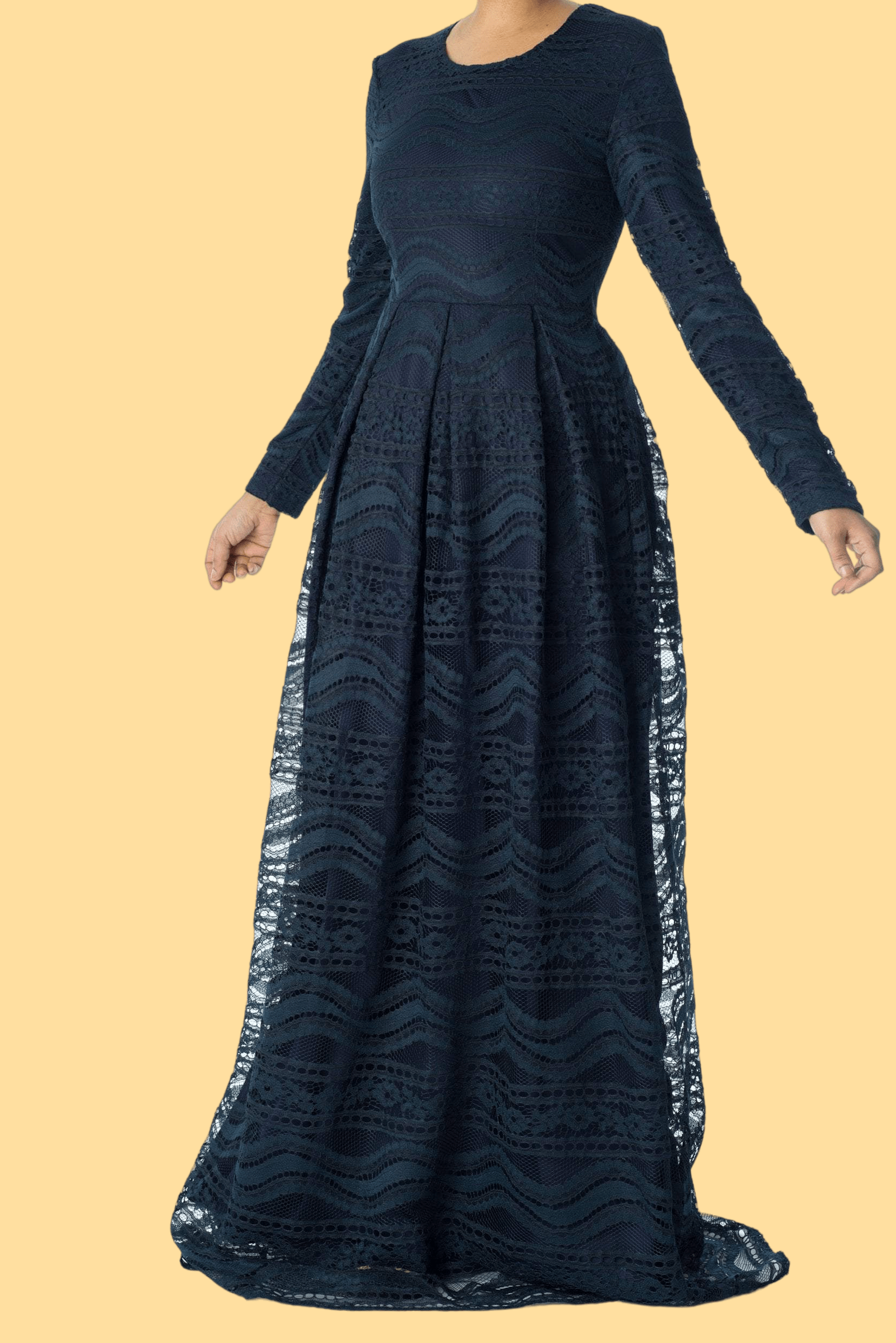 Ethereal Flare Lace Maxi Dress Kabayare