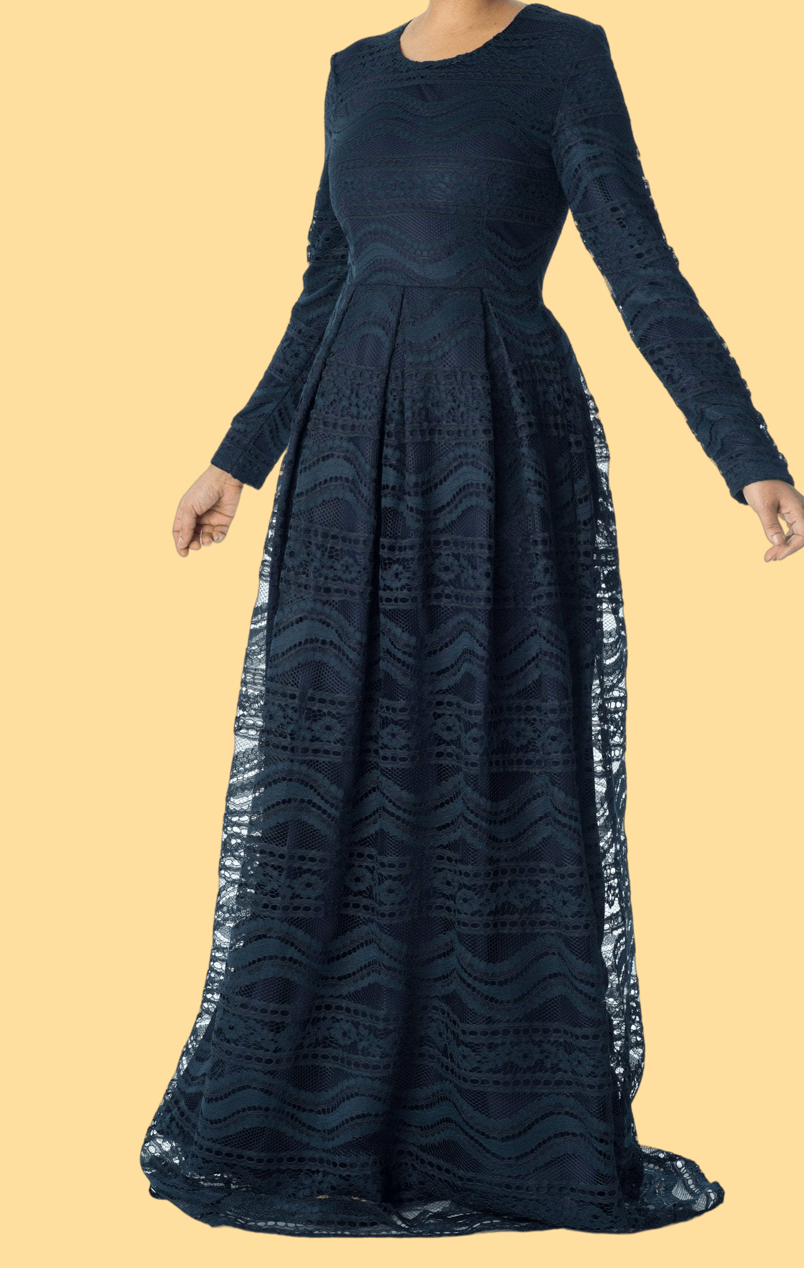 Ethereal Flare Lace Maxi Dress Kabayare