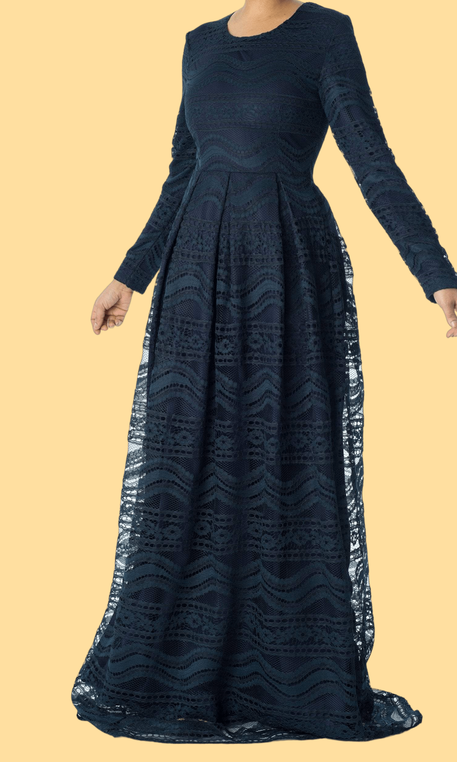 Ethereal Flare Lace Maxi Dress Kabayare