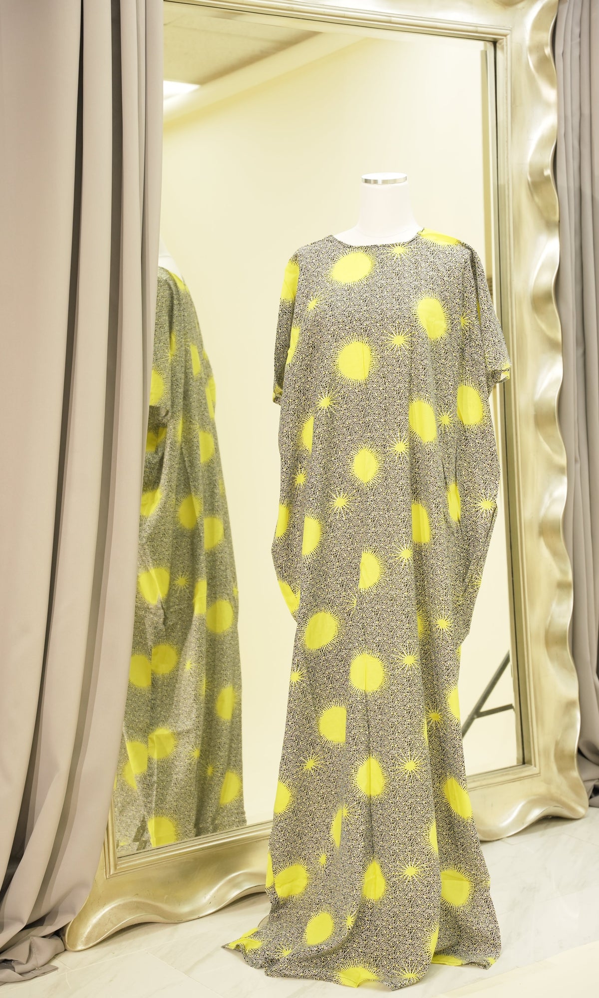 flashing sun print bati dress Kabayare