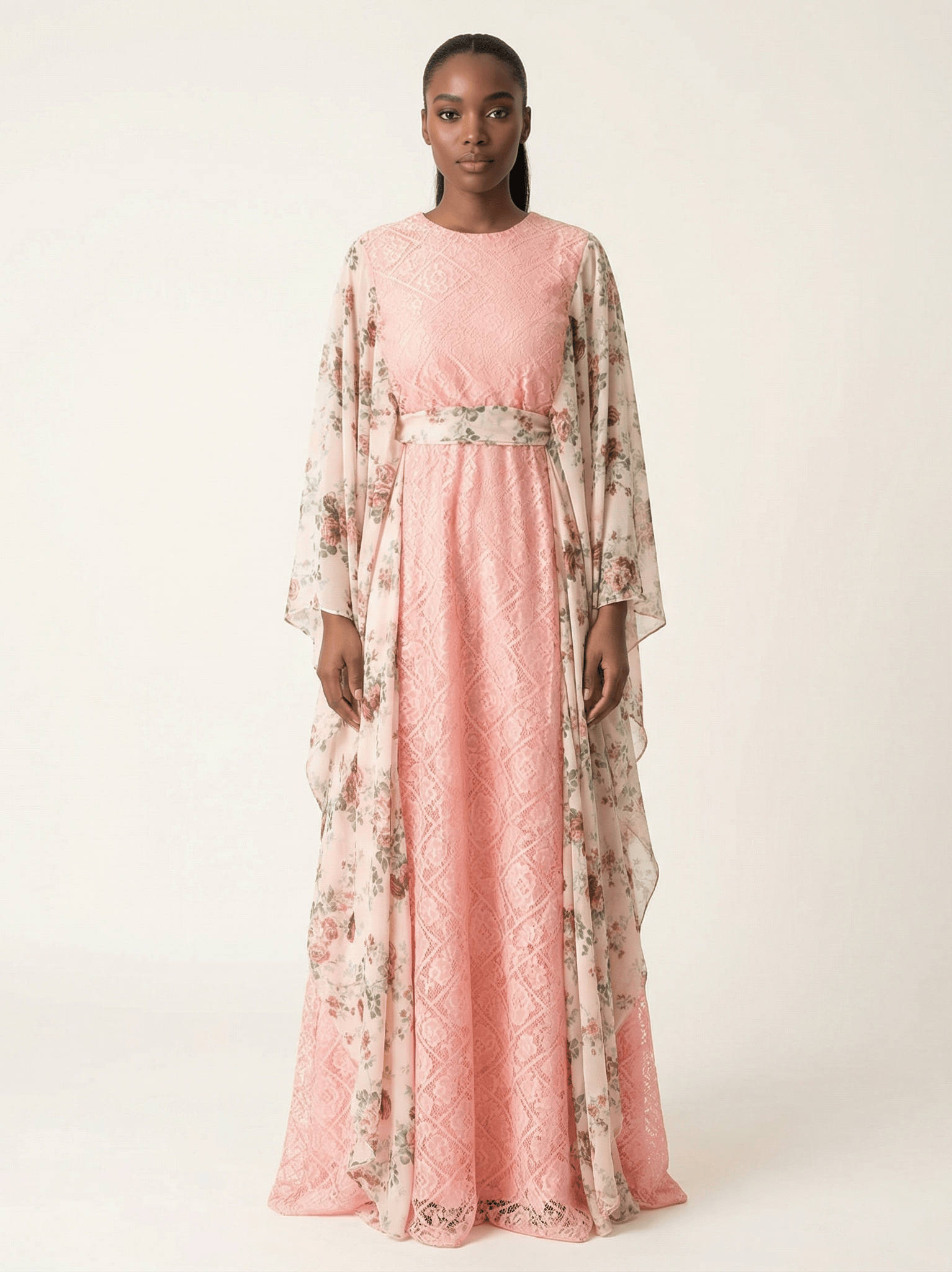 floral butterfly Chiffon Kaftan abaya Kabayare