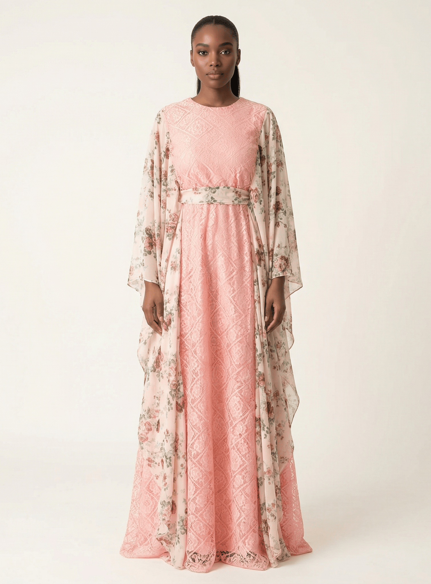 floral butterfly Chiffon Kaftan abaya Kabayare