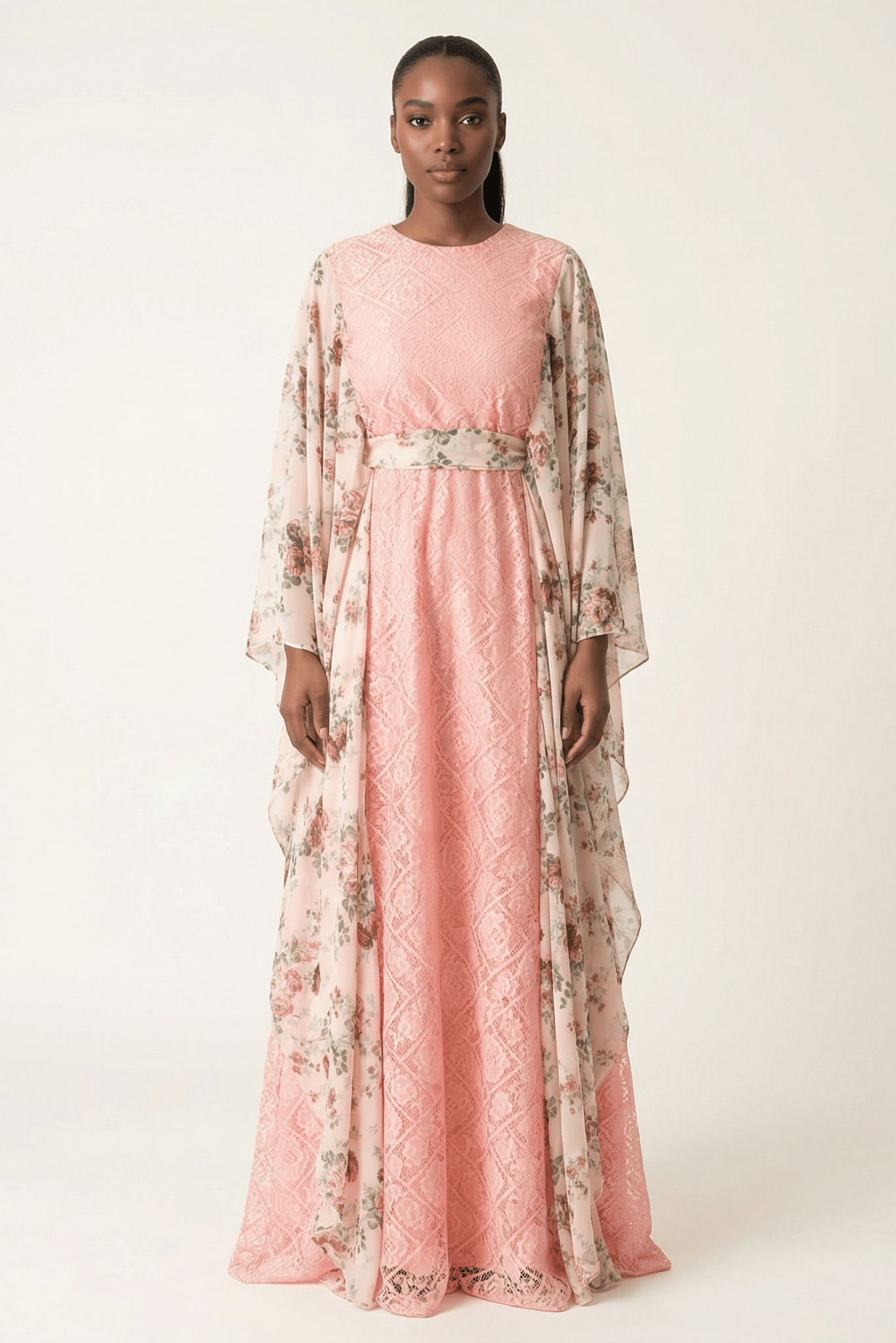 floral butterfly Chiffon Kaftan abaya Kabayare