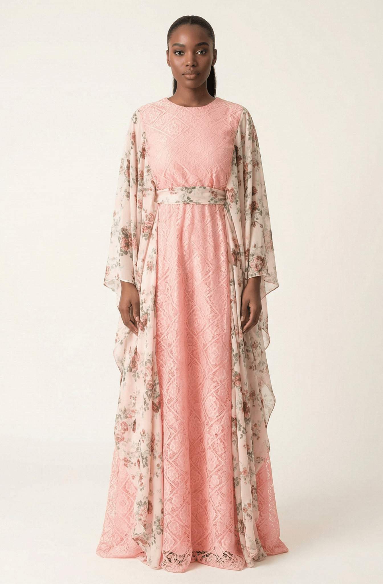 floral butterfly Chiffon Kaftan abaya Kabayare