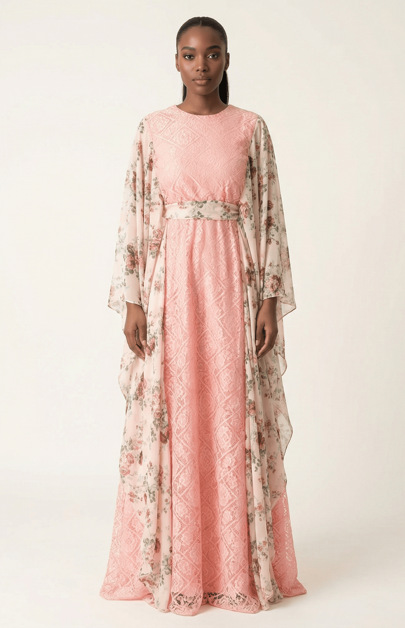 floral butterfly Chiffon Kaftan abaya Kabayare