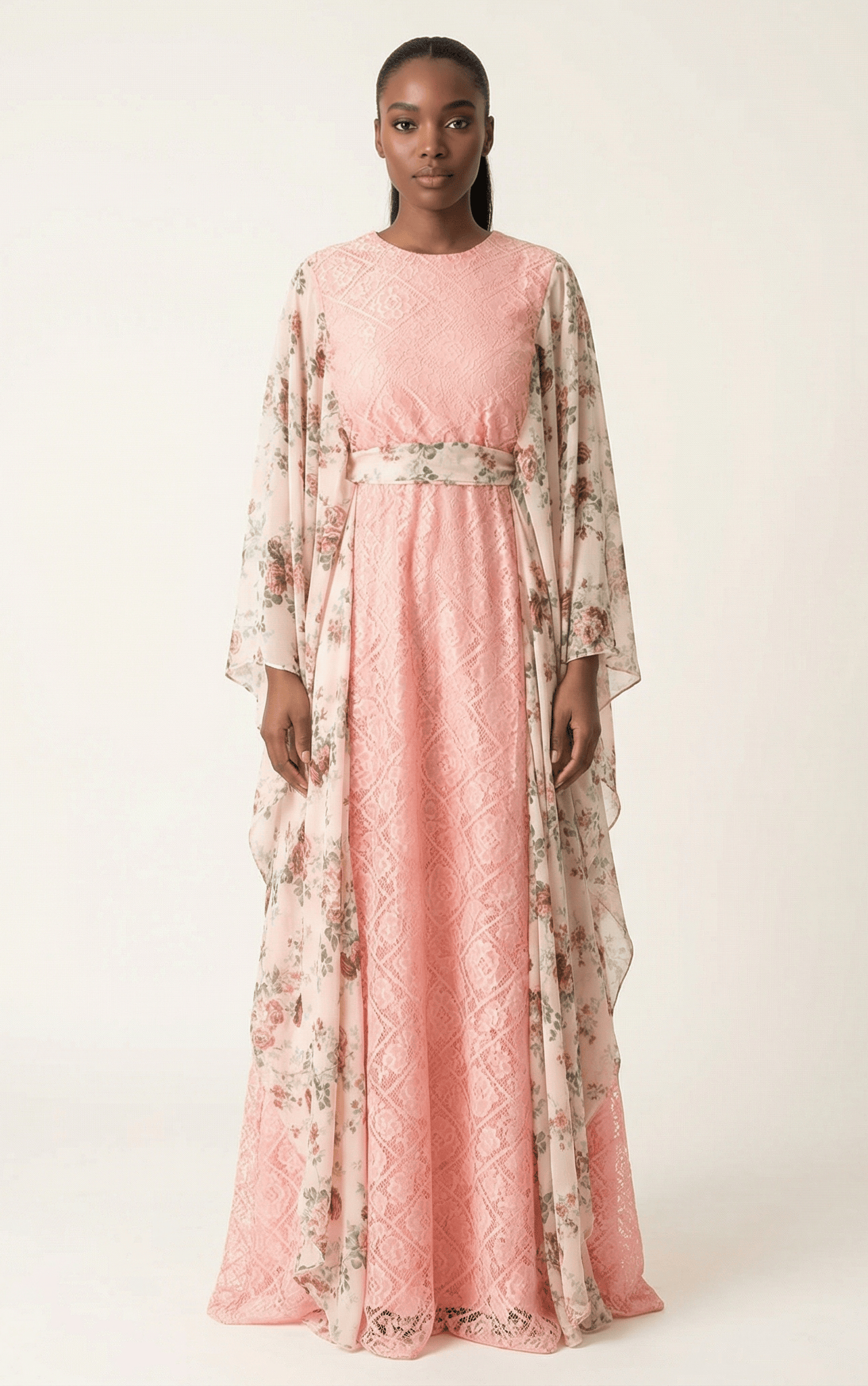 floral butterfly Chiffon Kaftan abaya Kabayare