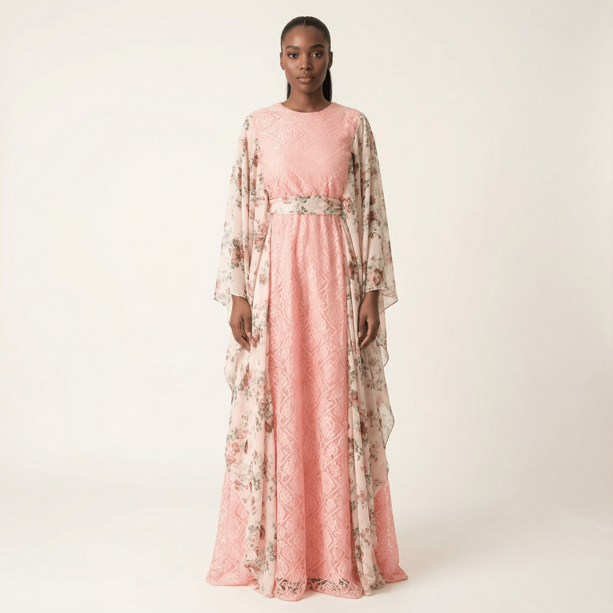 floral butterfly Chiffon Kaftan abaya Kabayare