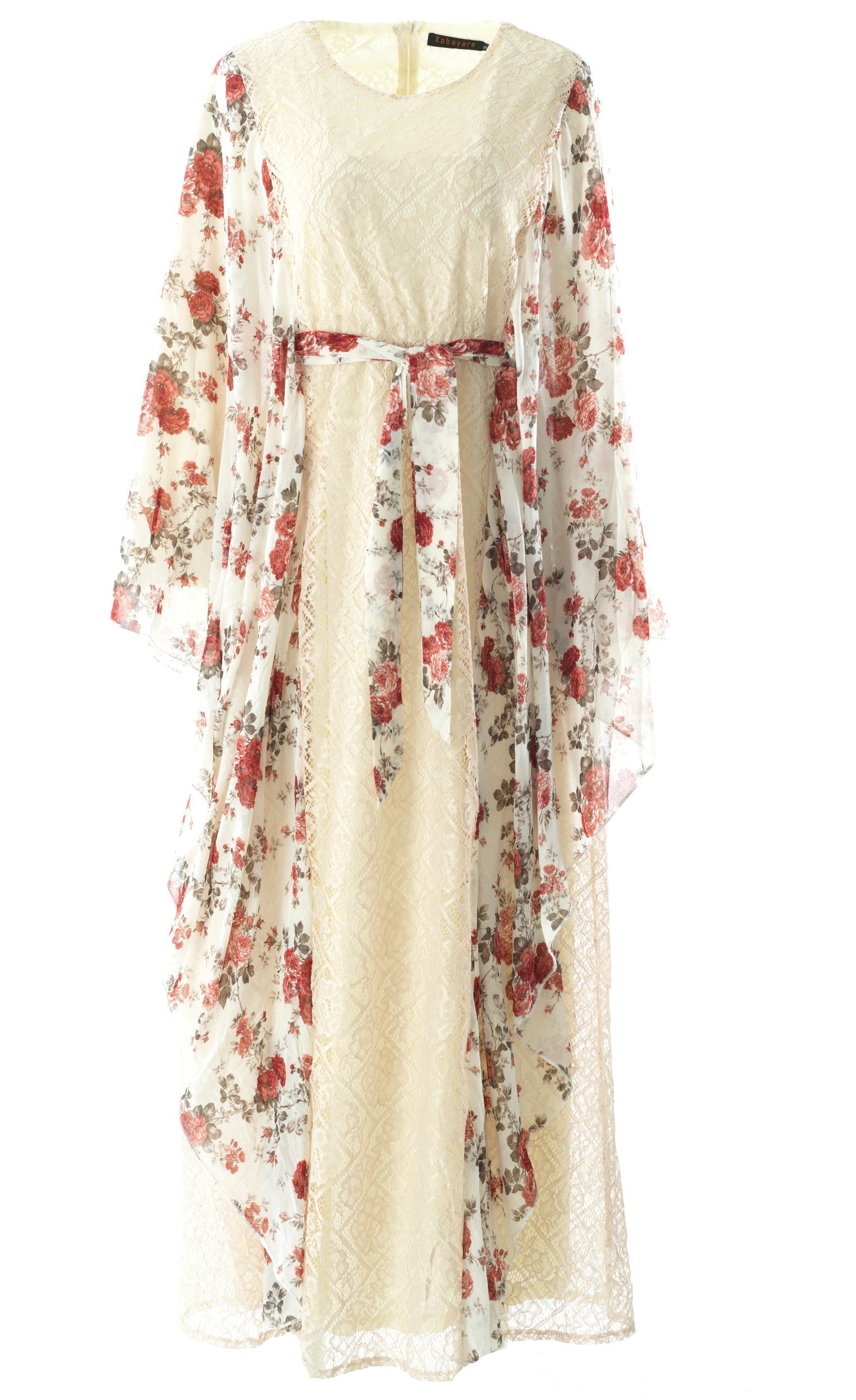 floral butterfly Chiffon Kaftan abaya Kabayare