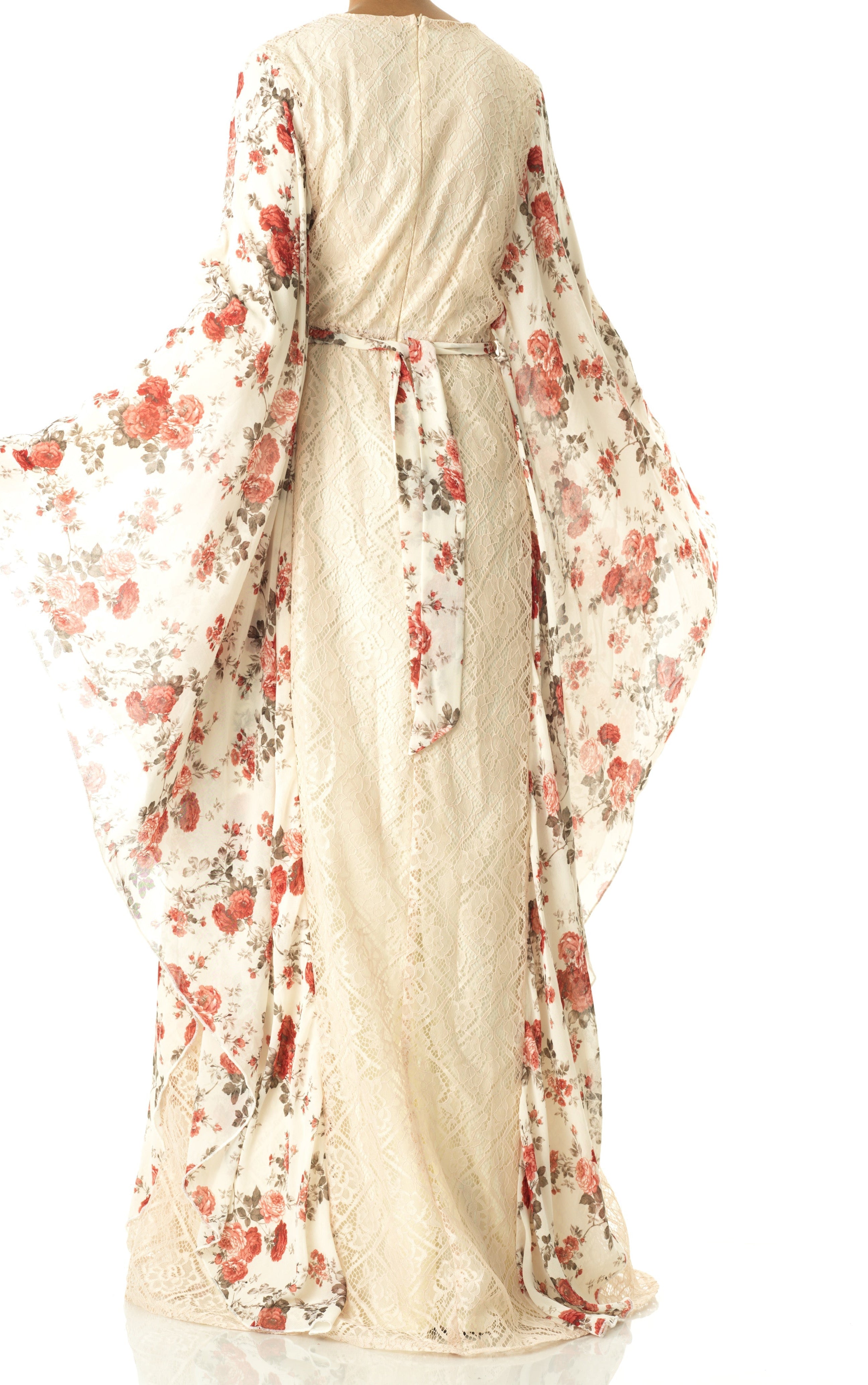 floral butterfly Chiffon Kaftan abaya Kabayare