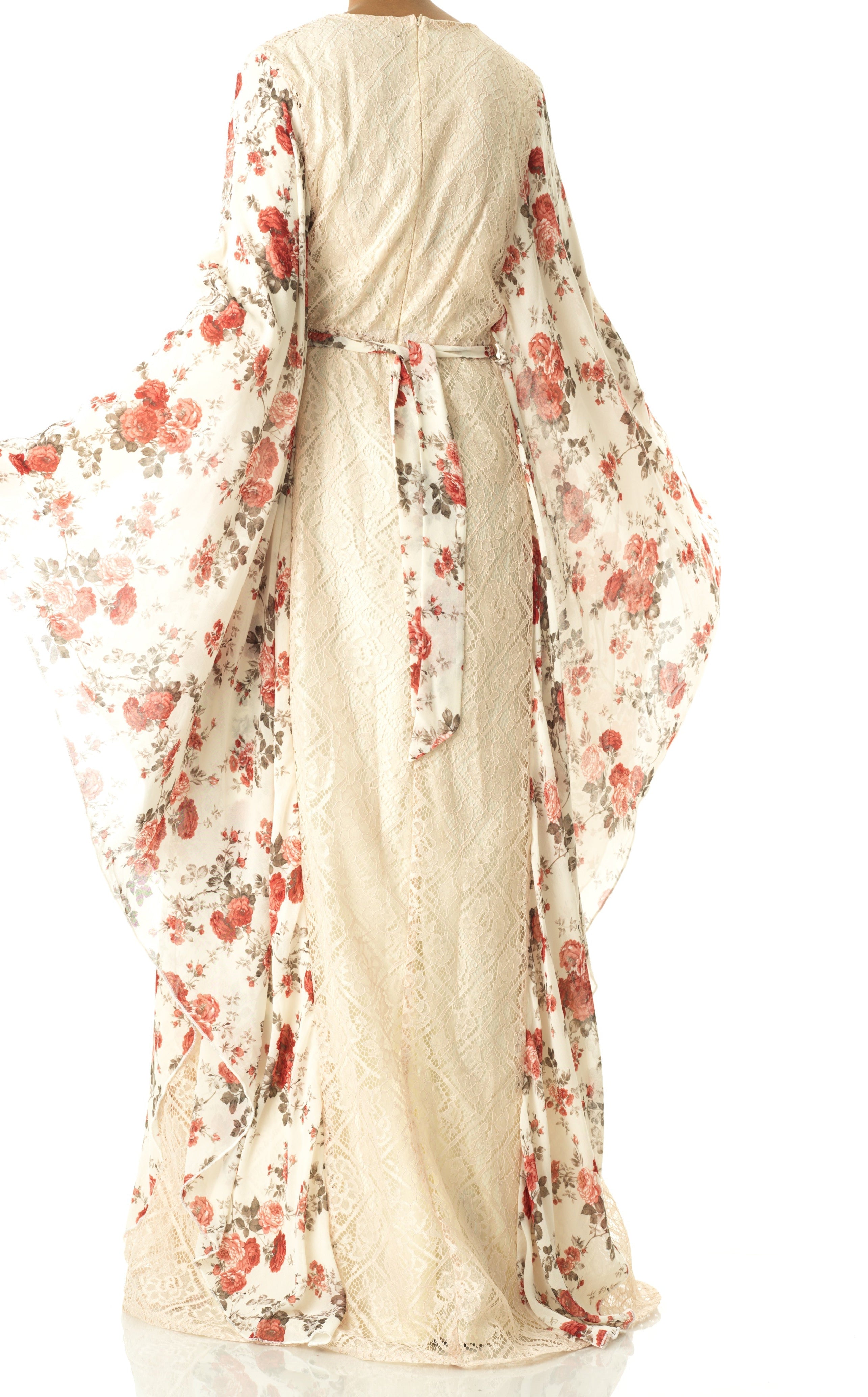 floral butterfly Chiffon Kaftan abaya Kabayare