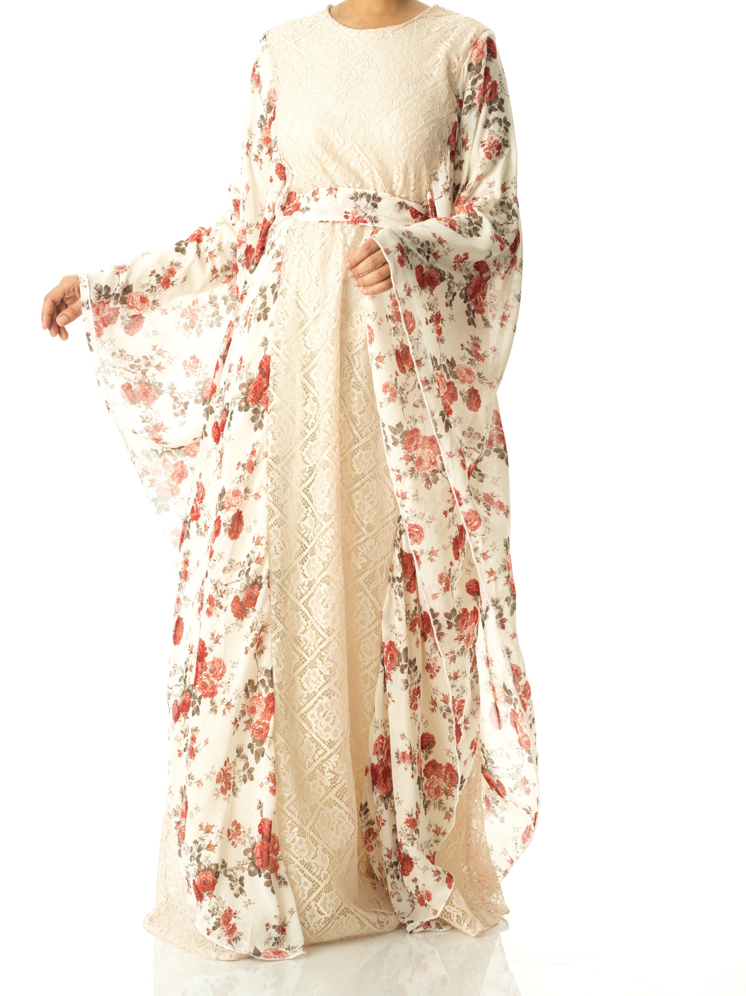 floral butterfly Chiffon Kaftan abaya Kabayare