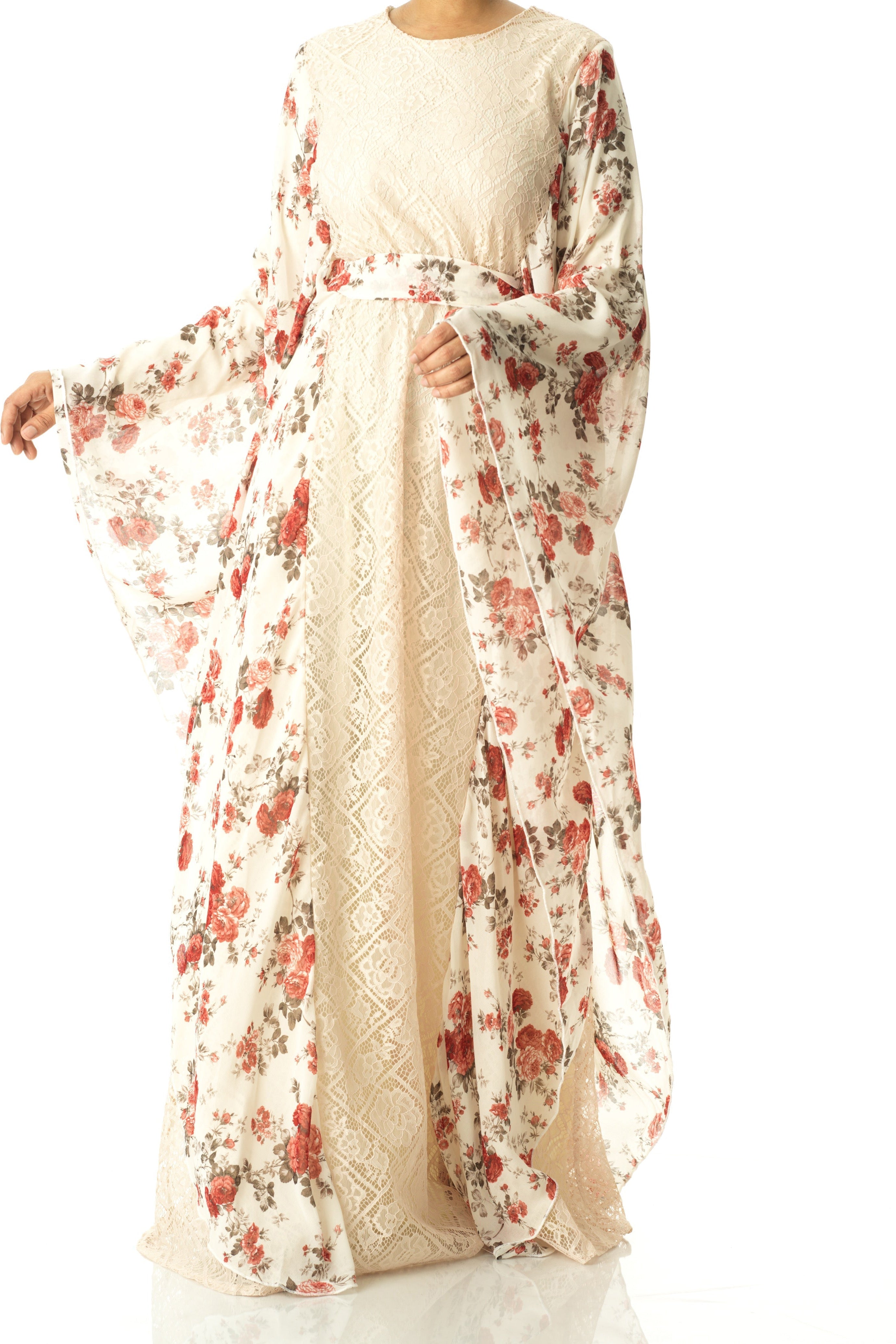 floral butterfly Chiffon Kaftan abaya Kabayare