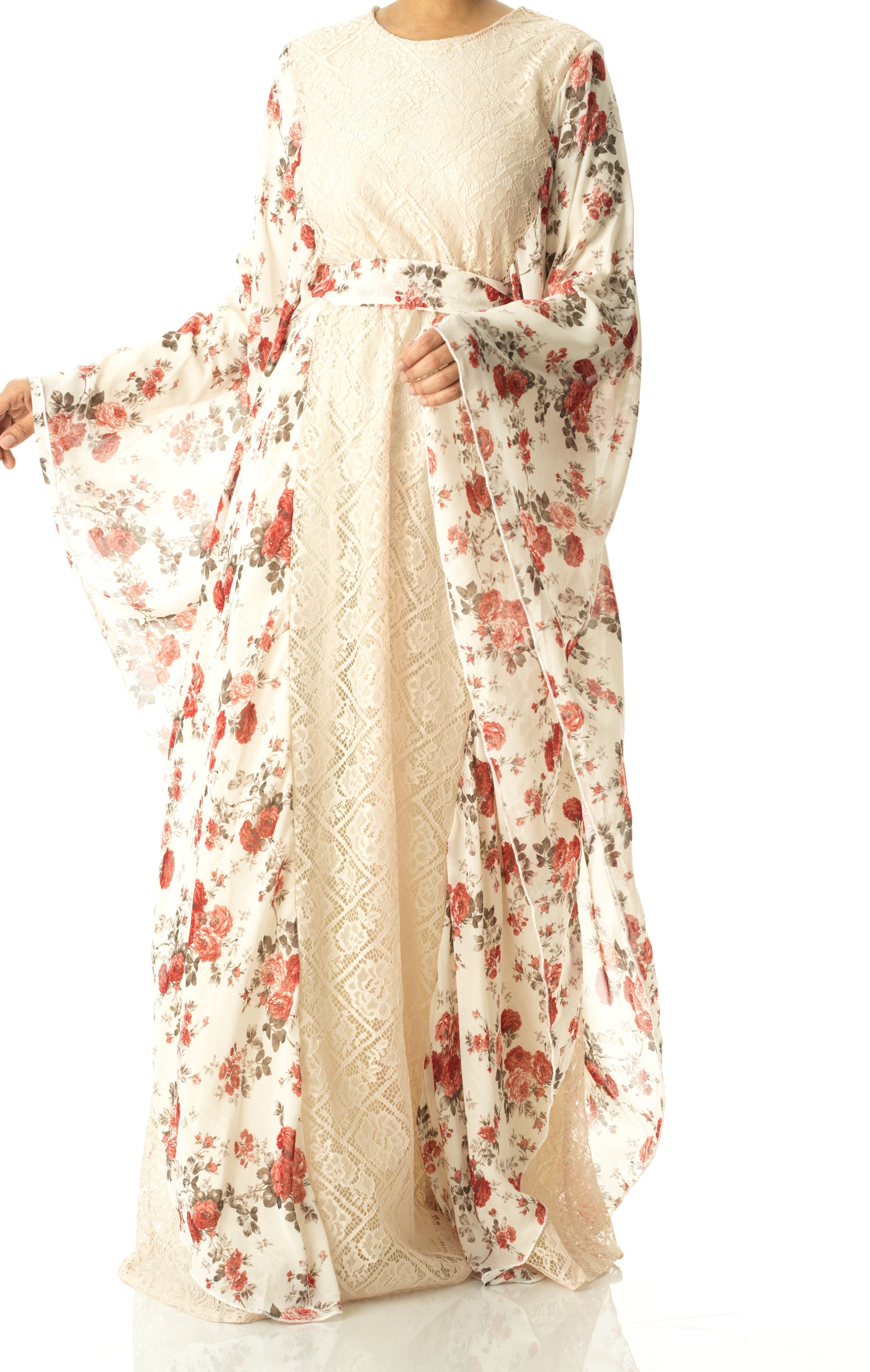 floral butterfly Chiffon Kaftan abaya Kabayare