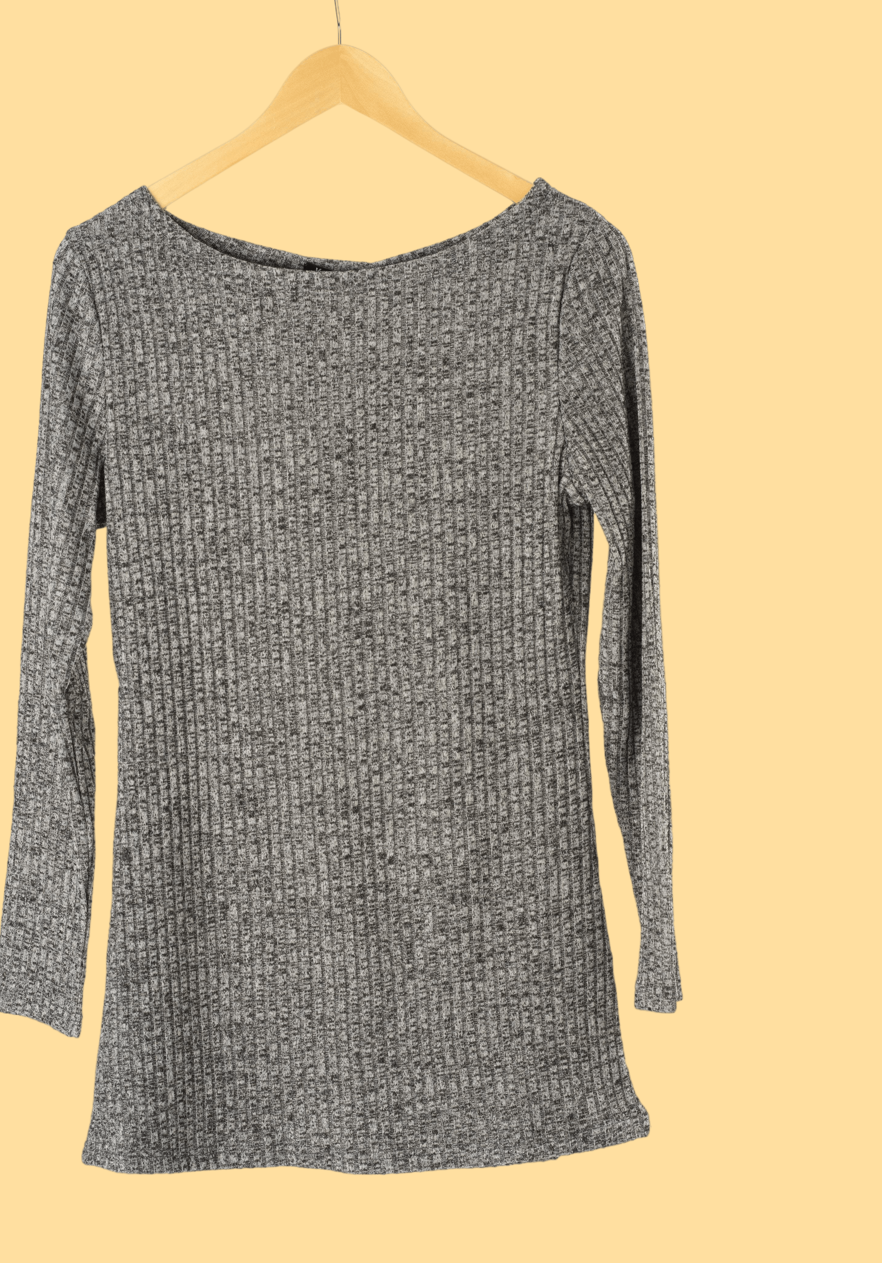 Gray Ribbed Sweater Shirt Kabayare