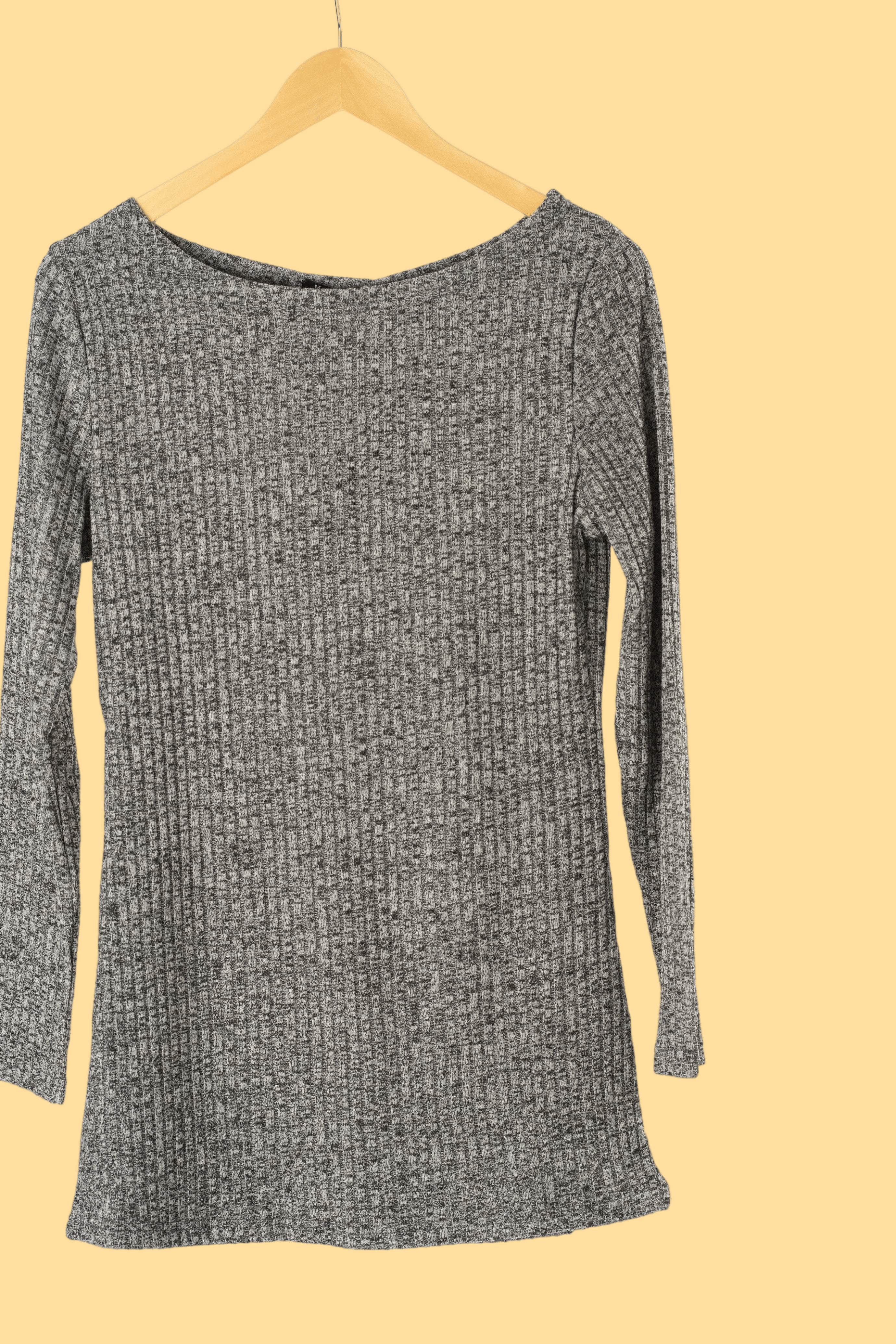 Gray Ribbed Sweater Shirt Kabayare