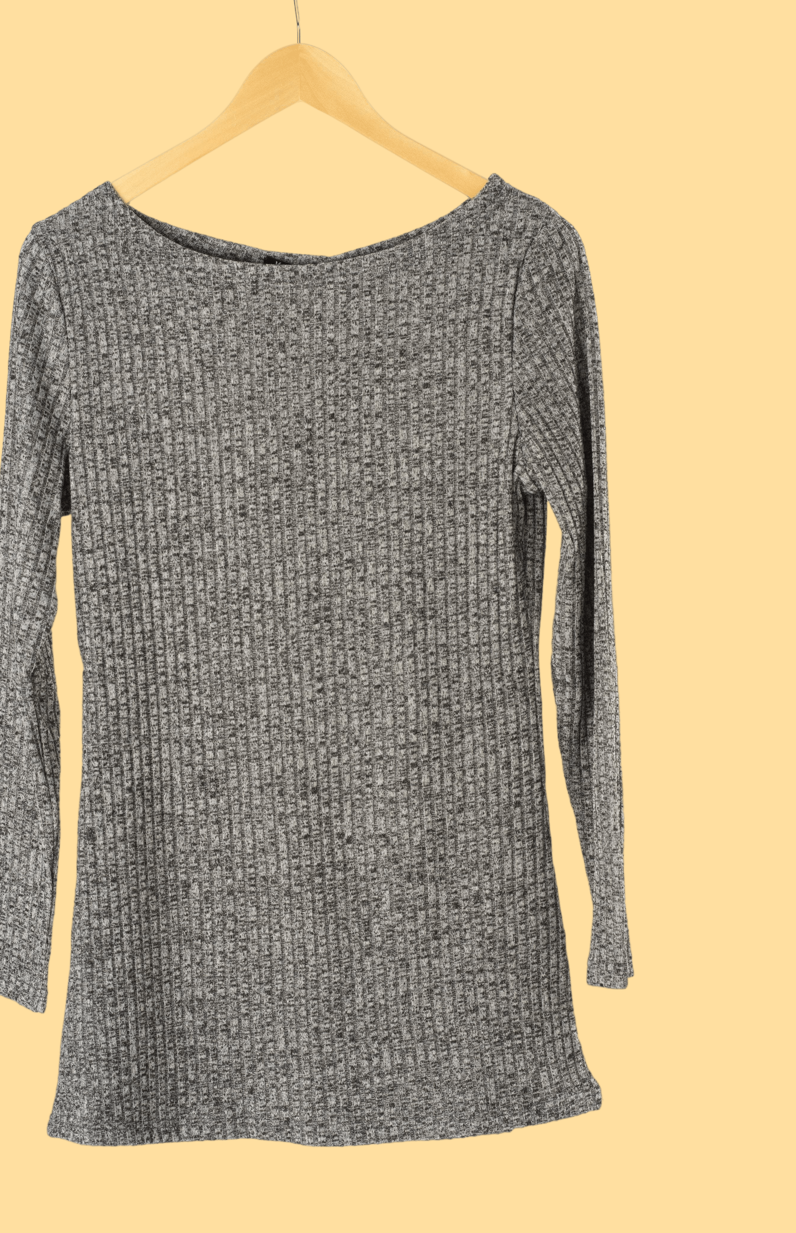 Gray Ribbed Sweater Shirt Kabayare