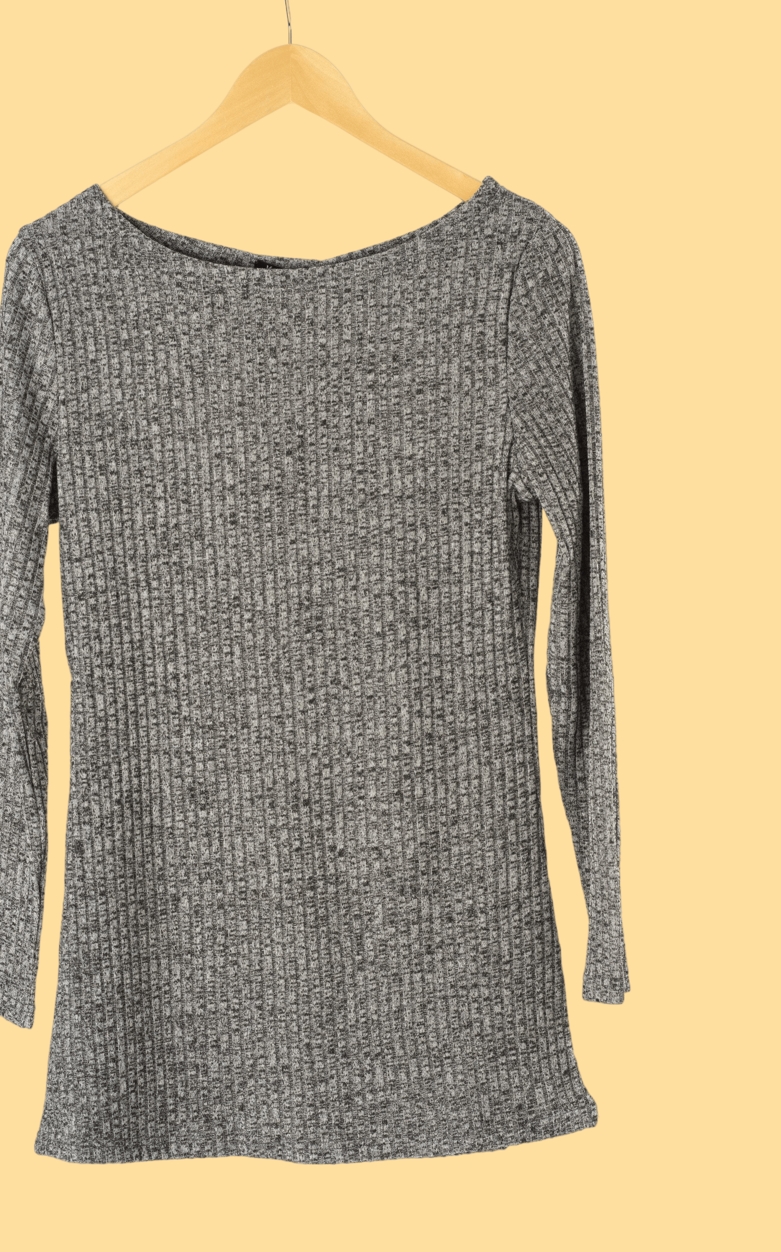 Gray Ribbed Sweater Shirt Kabayare