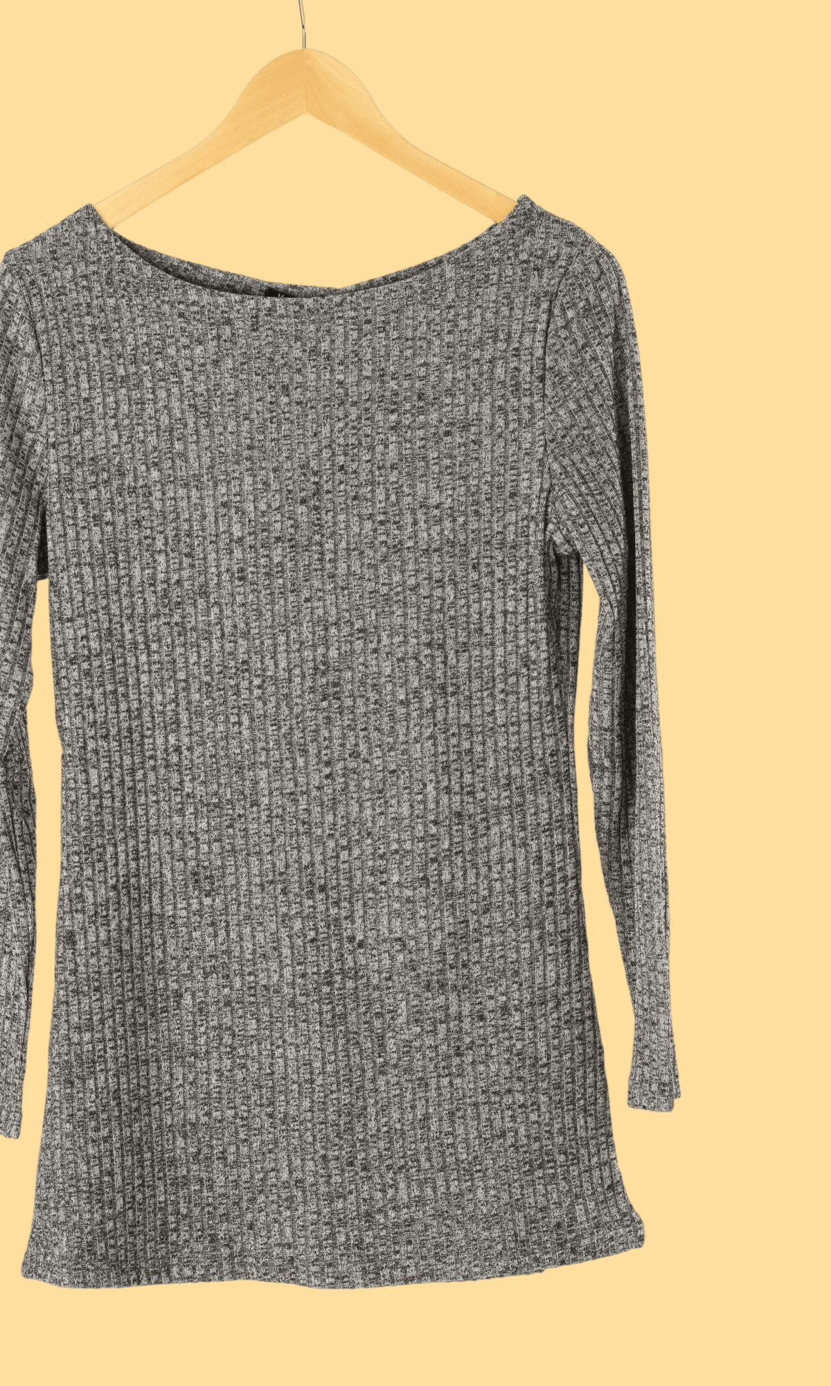Gray Ribbed Sweater Shirt Kabayare