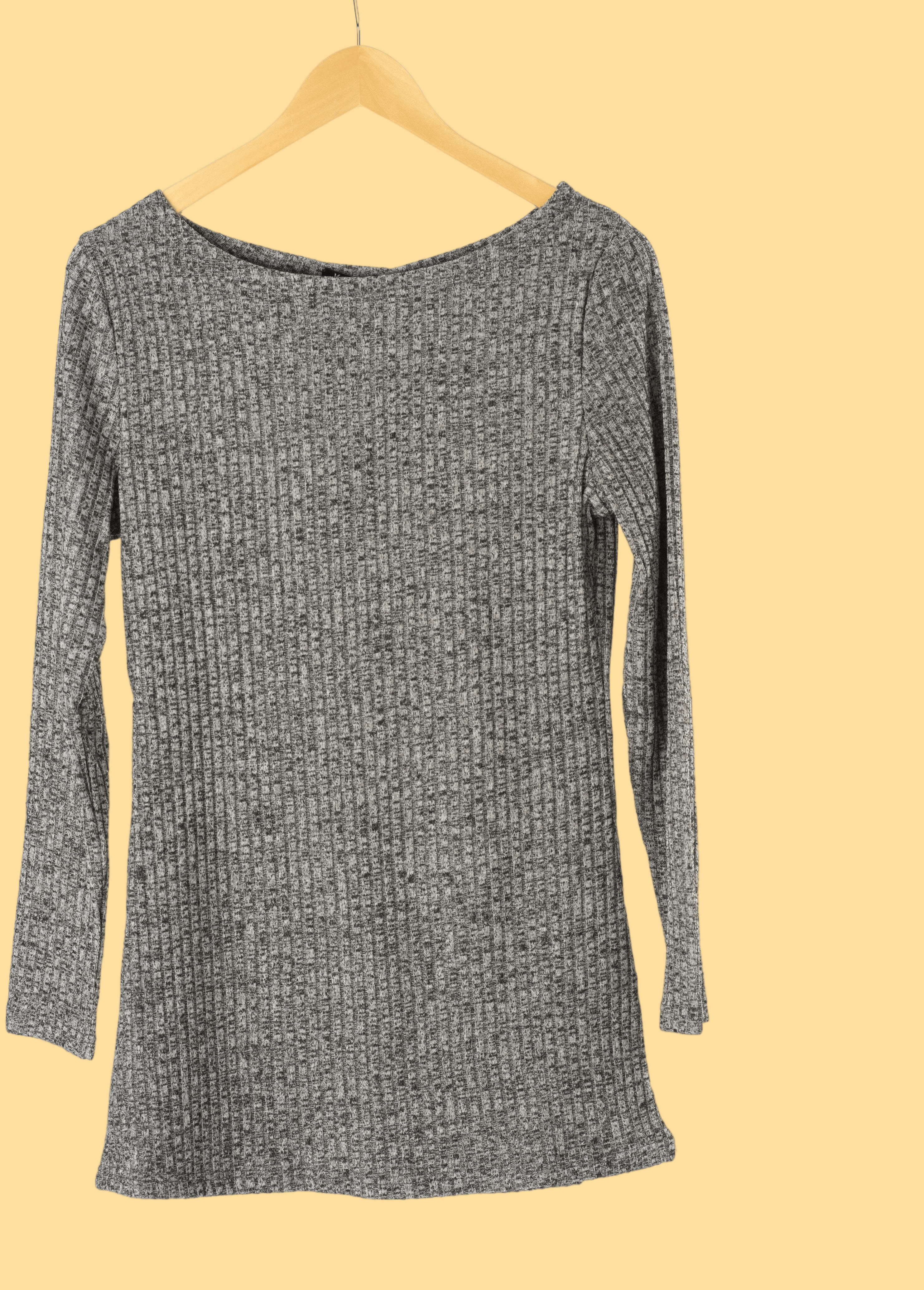 Gray Ribbed Sweater Shirt Kabayare