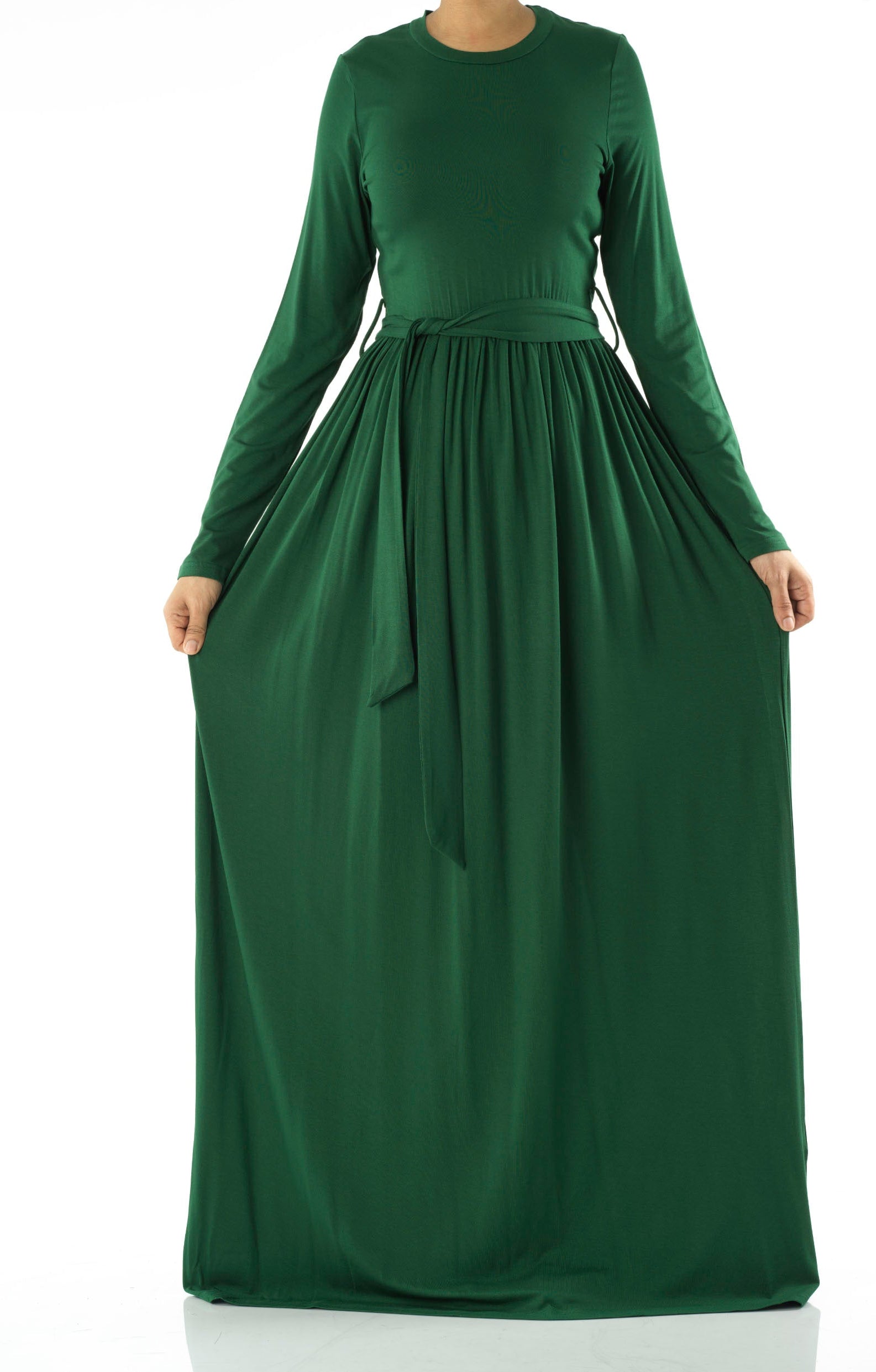 Green Cotton Candy Jersey Maxi  Dress Kabayare