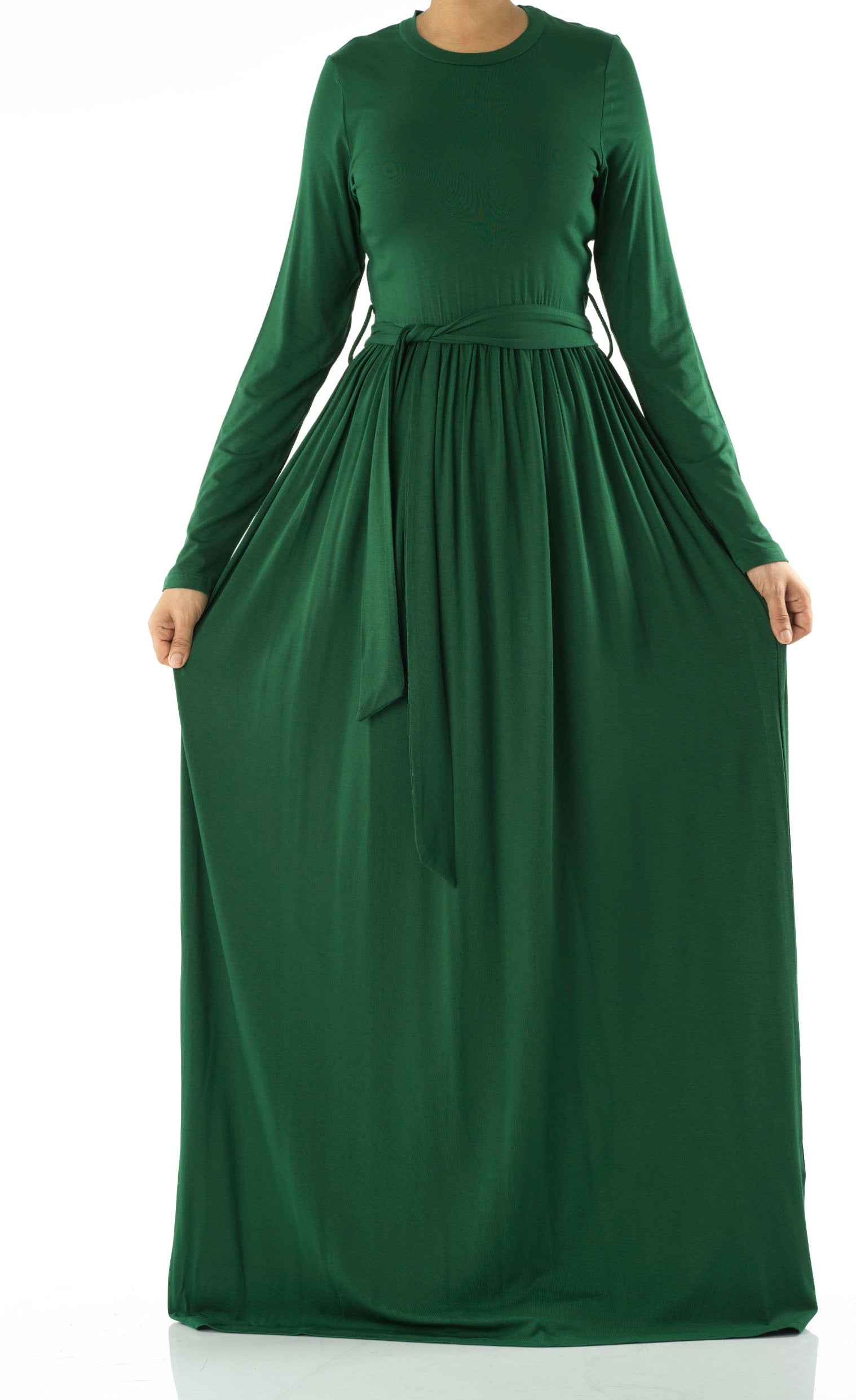 Green Cotton Candy Jersey Maxi Dress Kabayare
