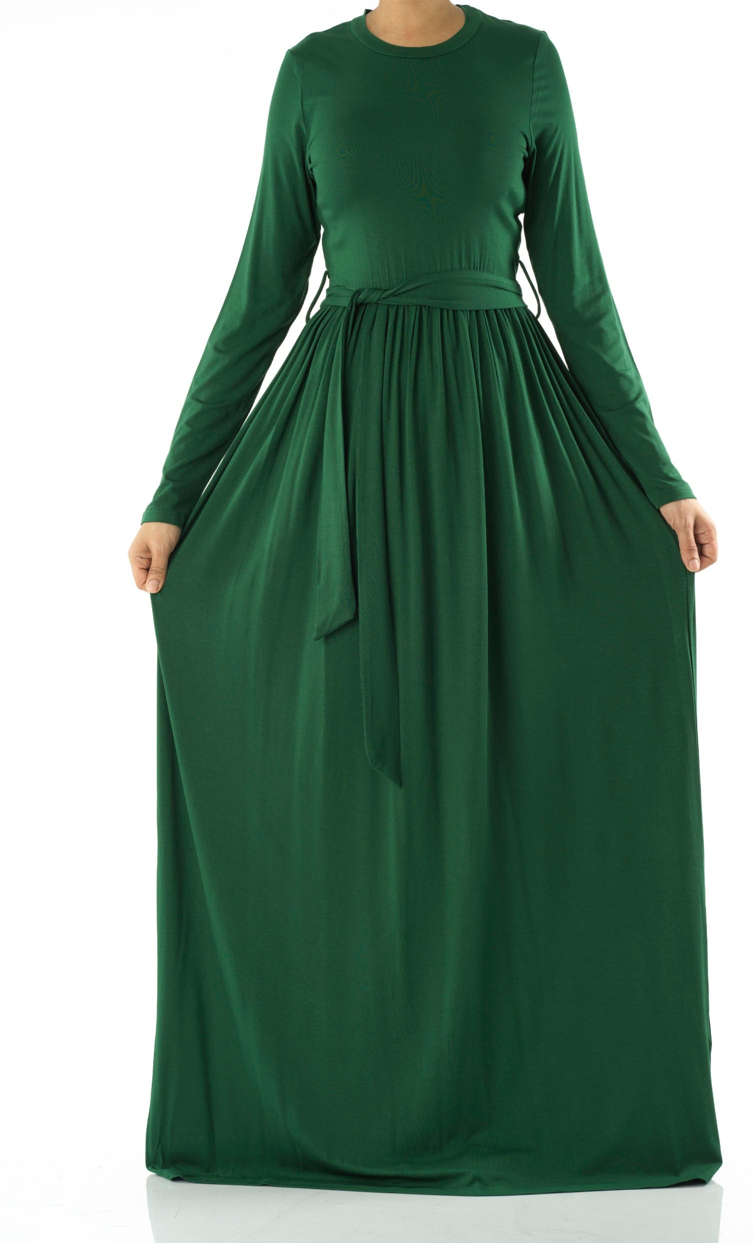Green Cotton Candy Jersey Maxi  Dress Kabayare