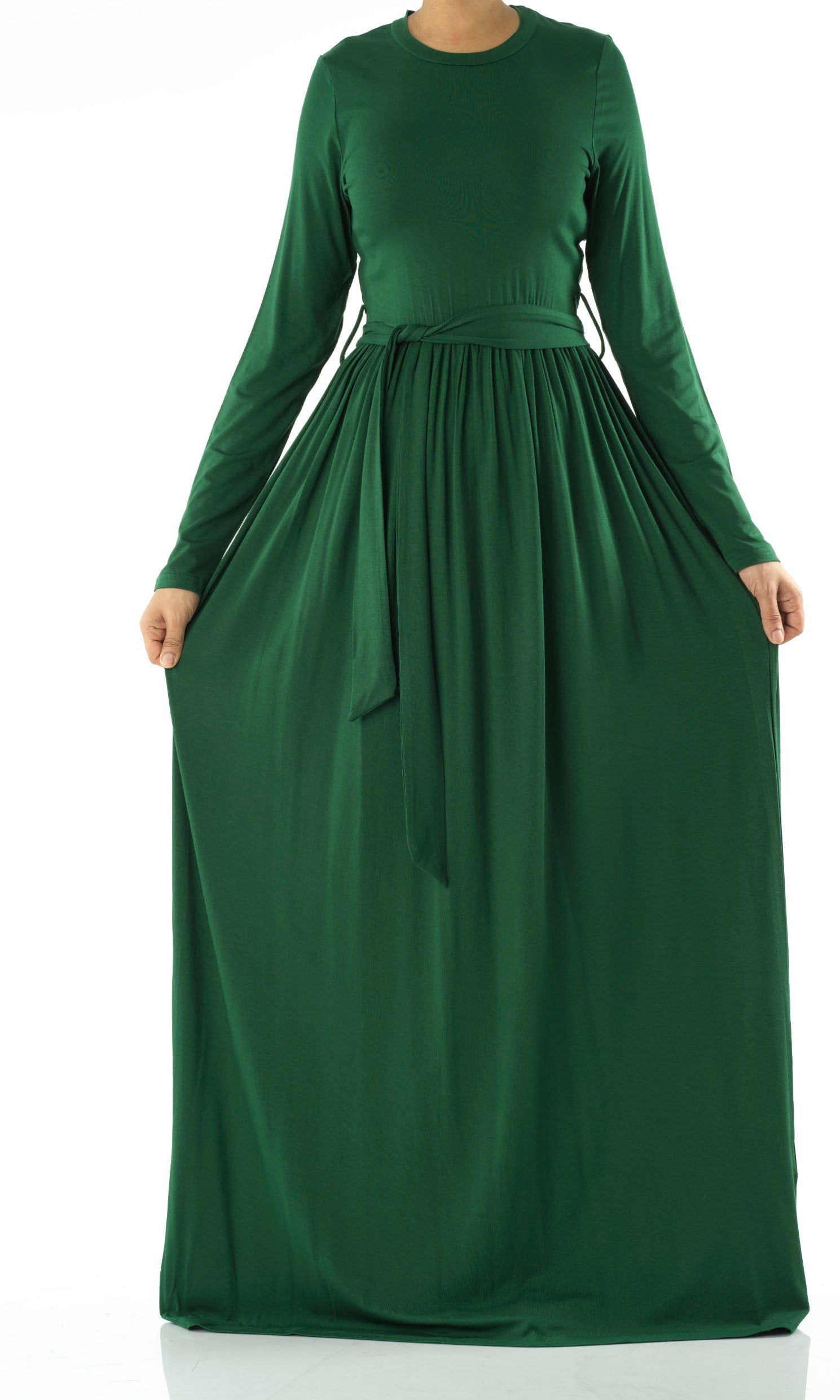 Green Cotton Candy Jersey Maxi  Dress Kabayare