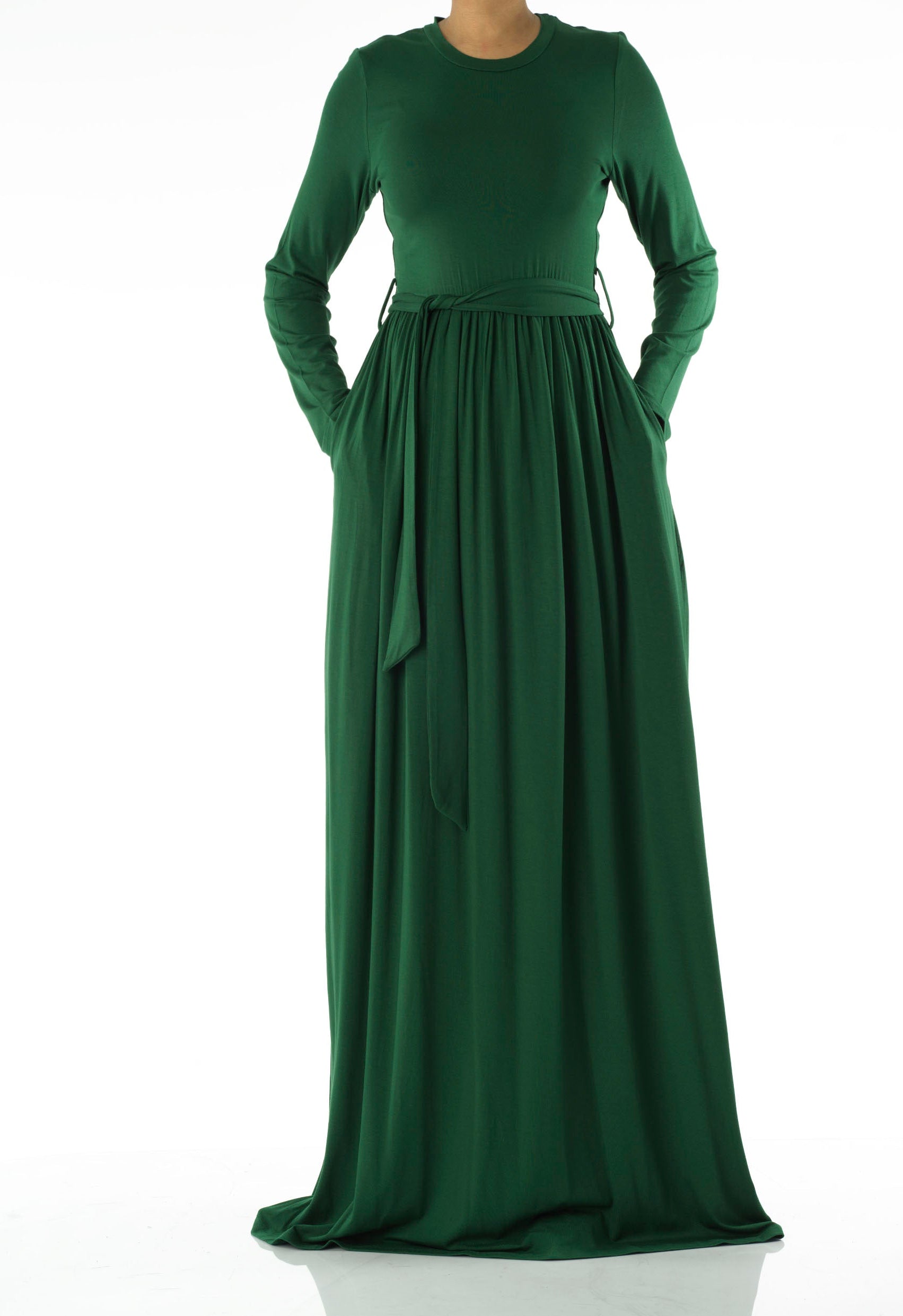 Green Cotton Candy Jersey Maxi Dress Kabayare