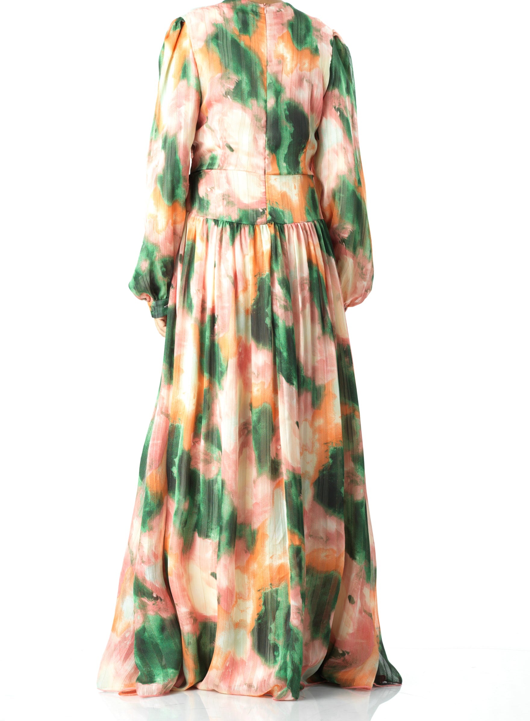 Hanaan dreamy abstract print modest dress Kabayare