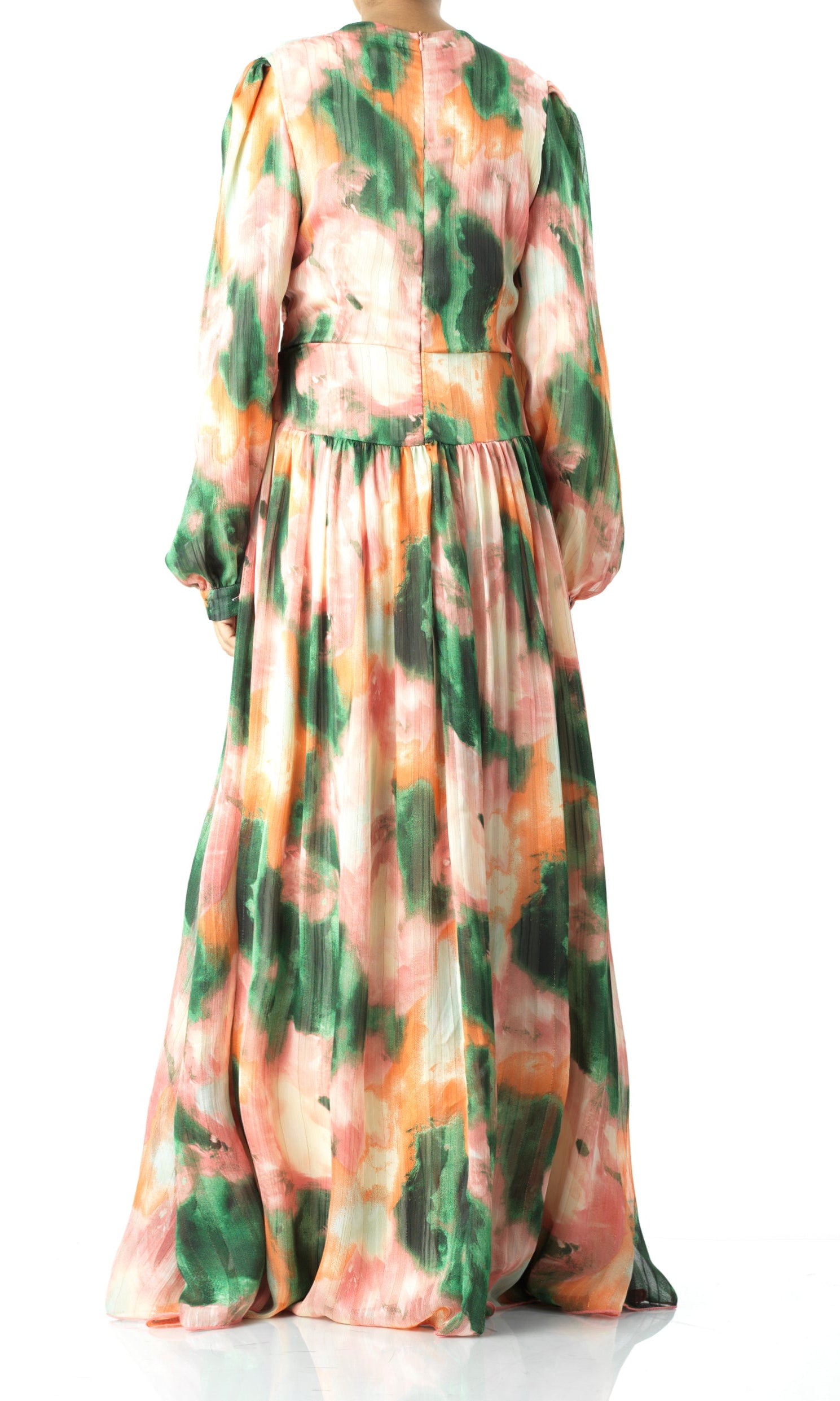 Hanaan dreamy abstract print modest dress Kabayare