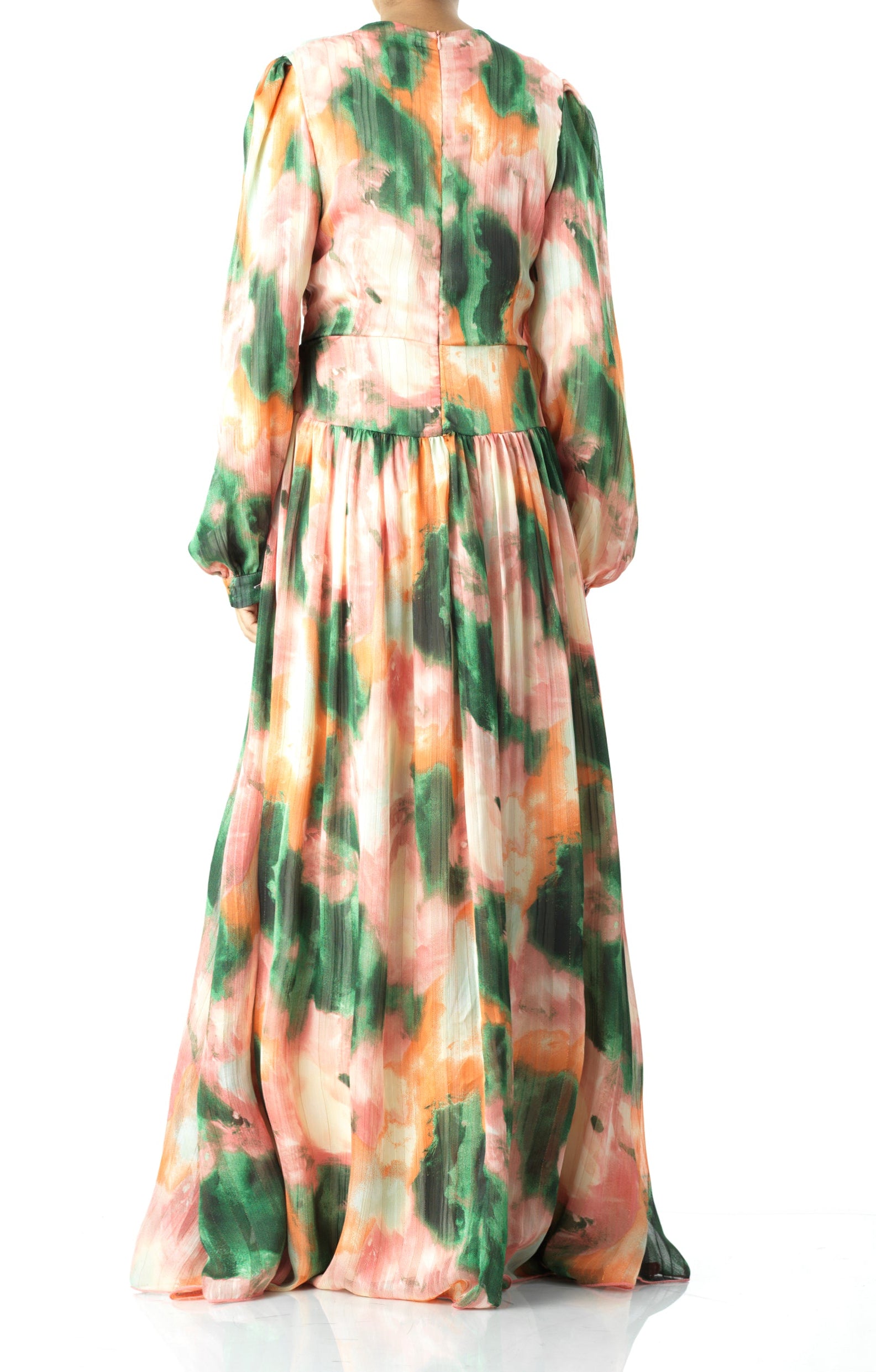 Hanaan dreamy abstract print modest dress Kabayare