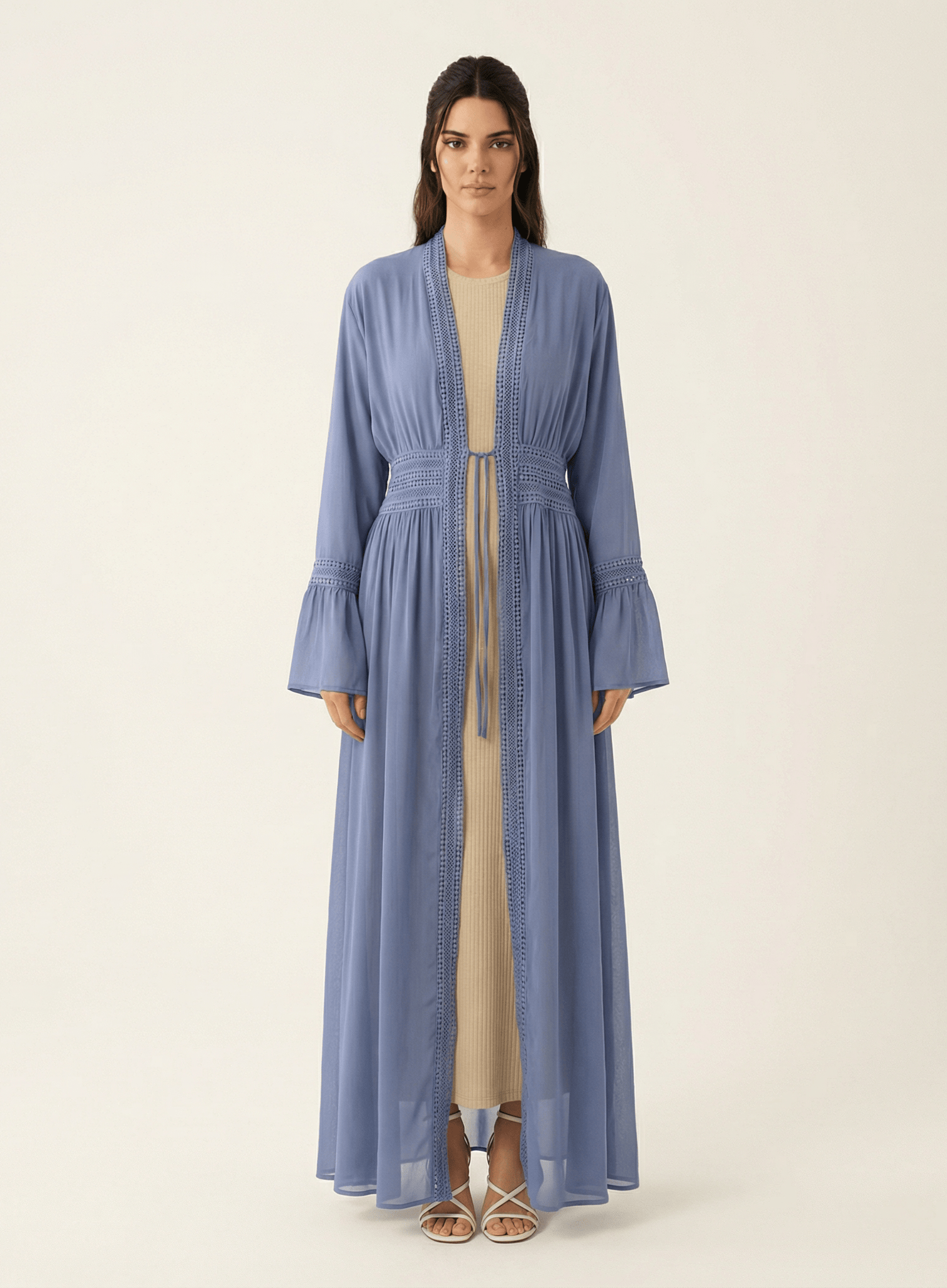 Hayati embroidery detail chiffon abaya Kabayare