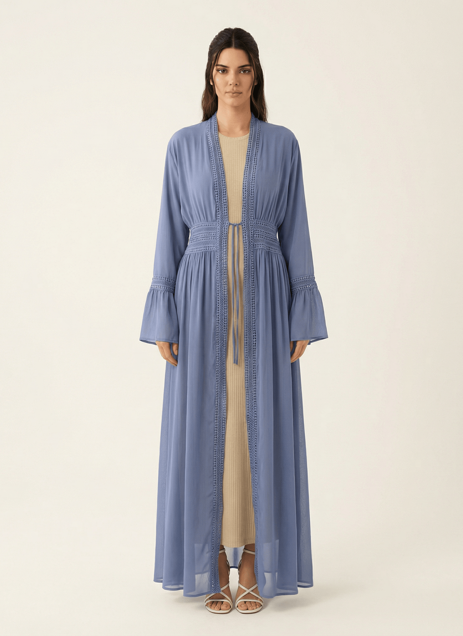 Hayati embroidery detail chiffon abaya Kabayare