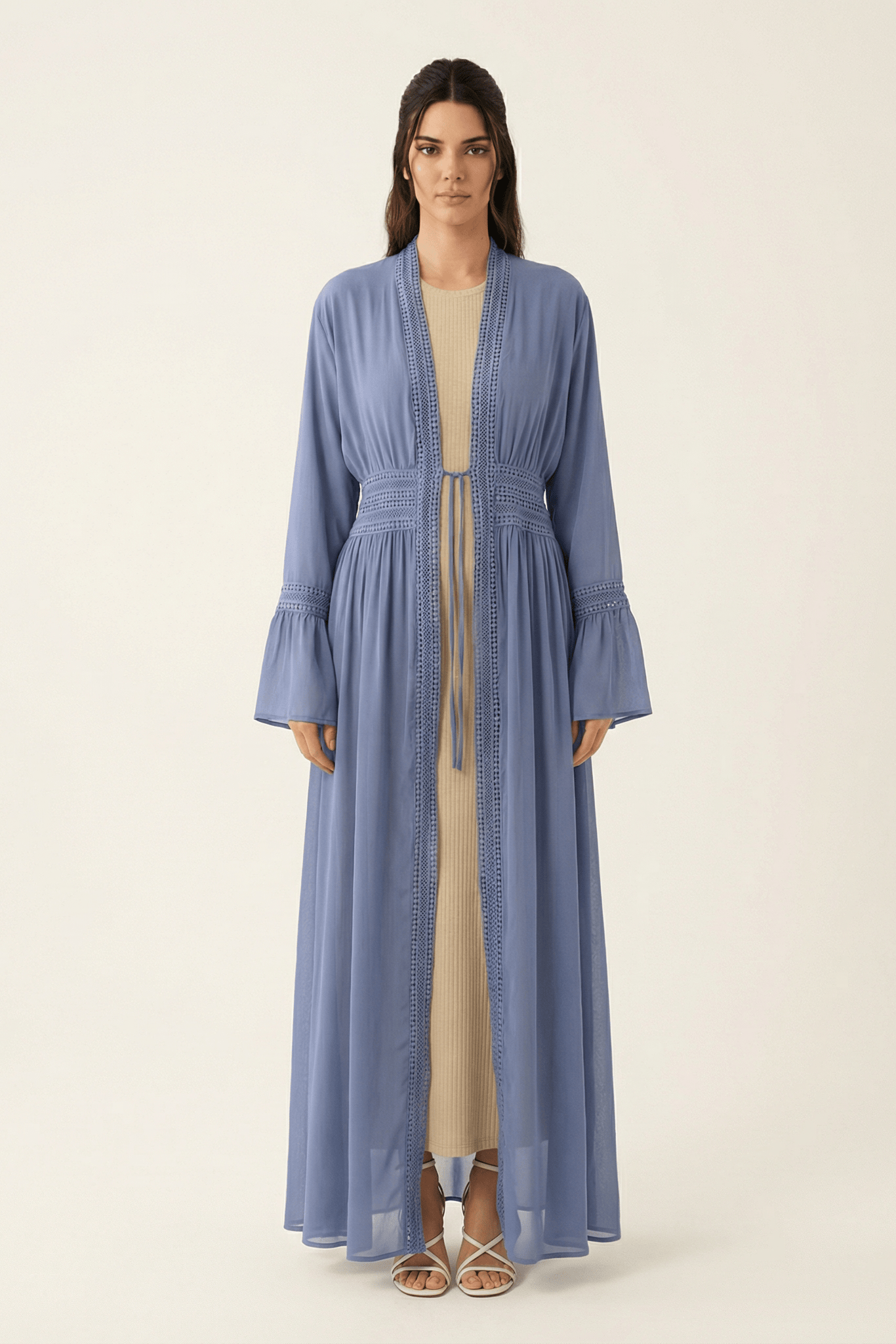 Hayati embroidery detail chiffon abaya Kabayare