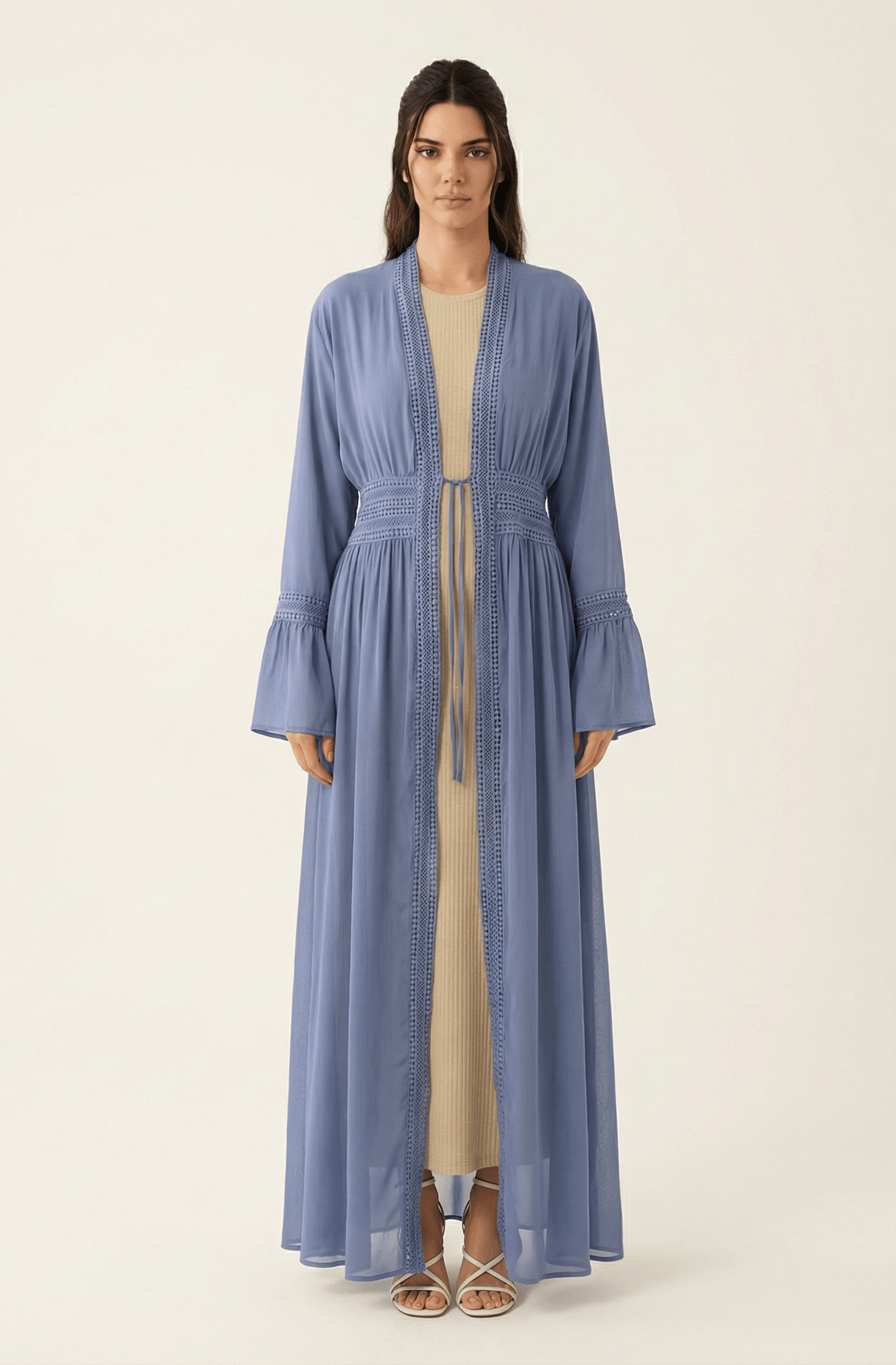 Hayati embroidery detail chiffon abaya Kabayare